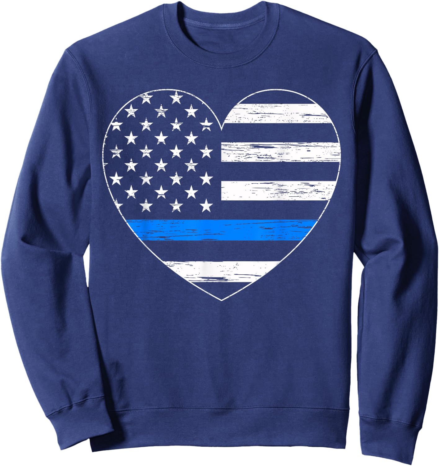 Thin Blue Line USA Flag Law Enforcement Police Cop Policeman Sweatshirt - Sweatshirt | Navy