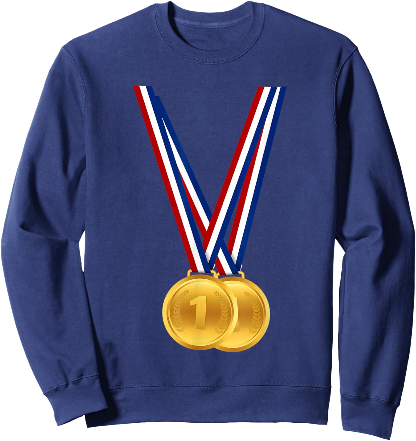 Gold Medals Funny Winners And Champions Gift Birthday Sweatshirt - Sweatshirt | Navy