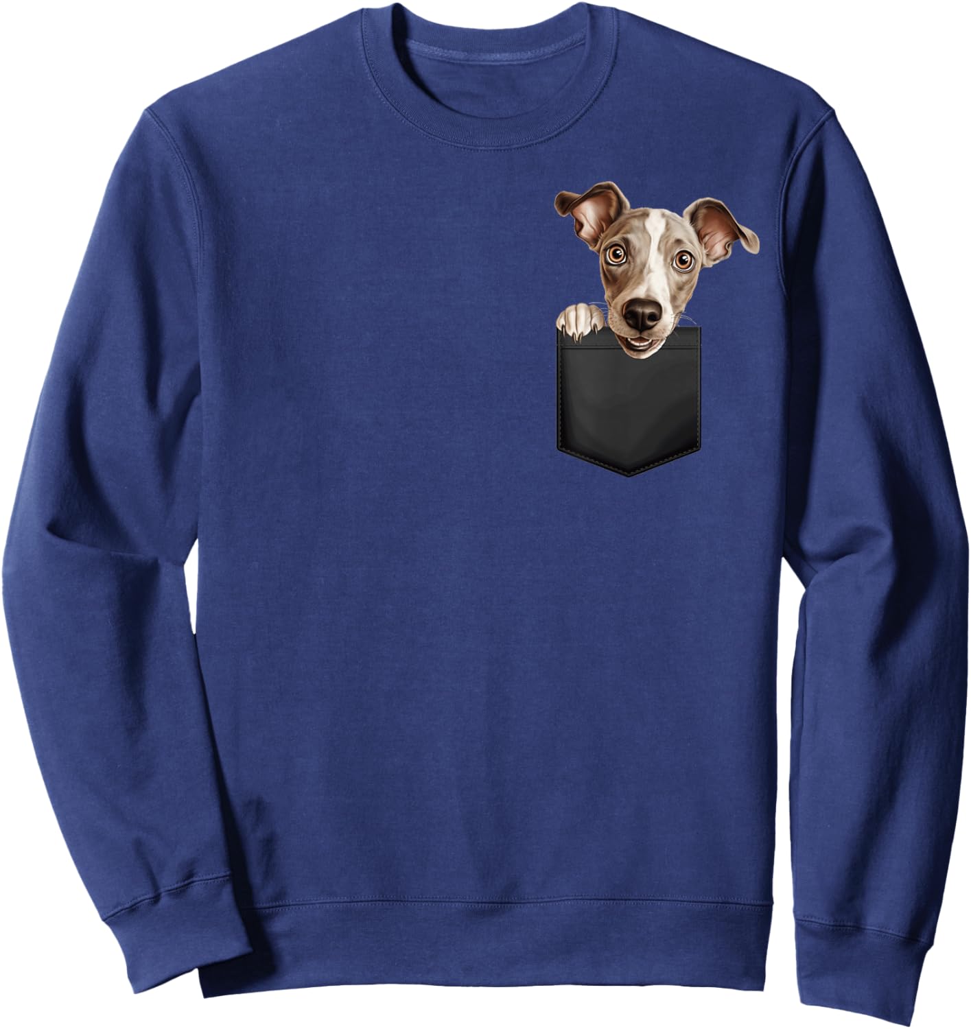 Funny Italian Greyhound Puppy Dog In Pocket Cute Pet Lover Sweatshirt - Sweatshirt | Navy