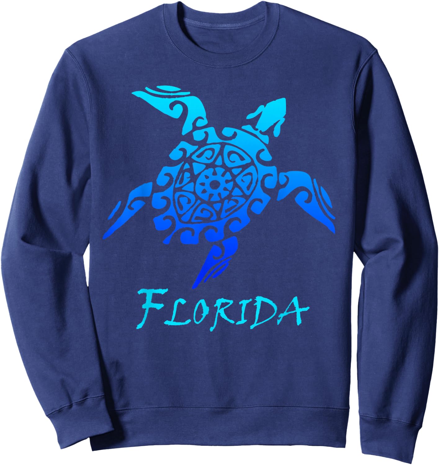 Florida Vacation Vintage Retro Sea Turtle Sweatshirt - Sweatshirt | Navy
