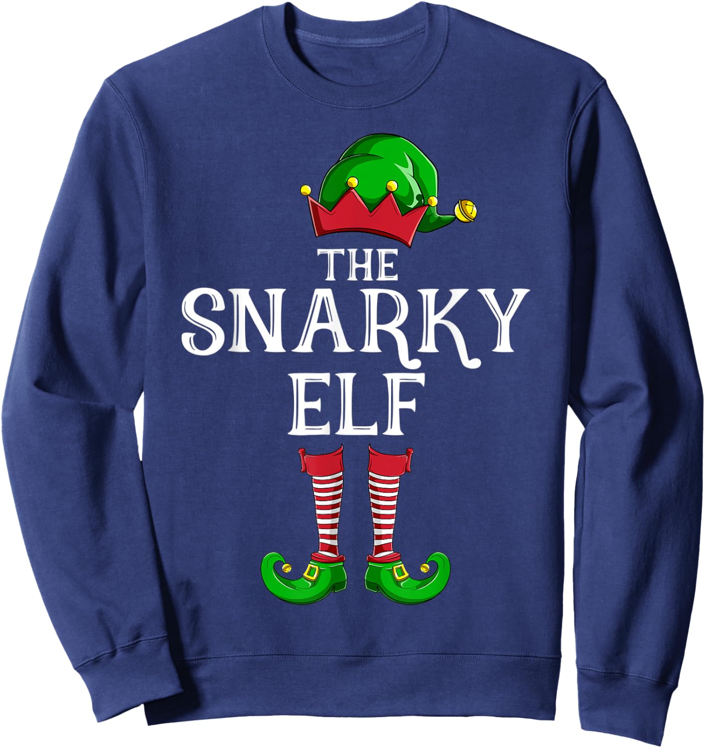 Snarky Elf Matching Family Group Christmas Party Pajama Sweatshirt - Sweatshirt | Navy