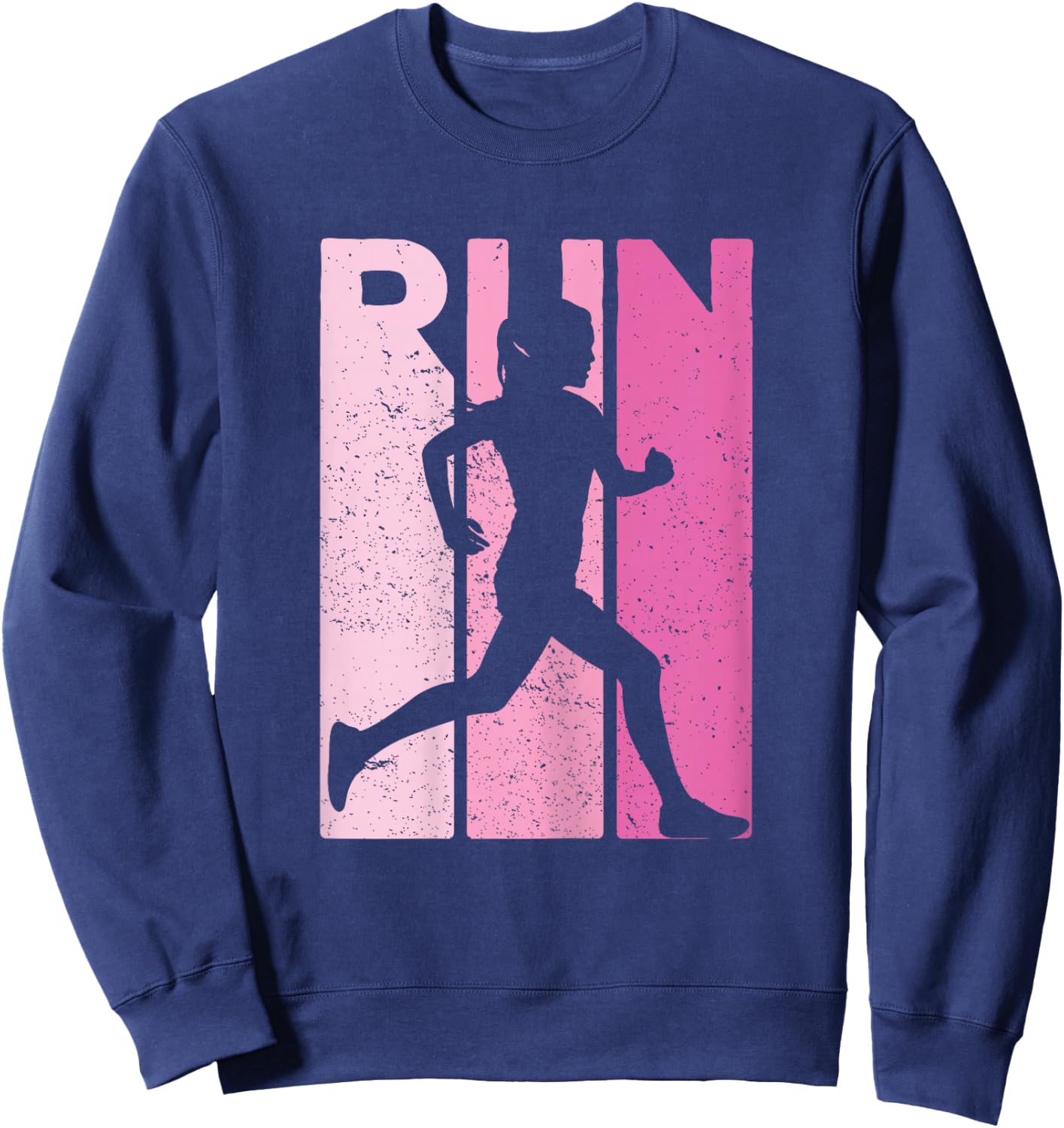 Retro RUN Runner Jogger Marathon Vintage for Girls Women Sweatshirt - Sweatshirt | Navy