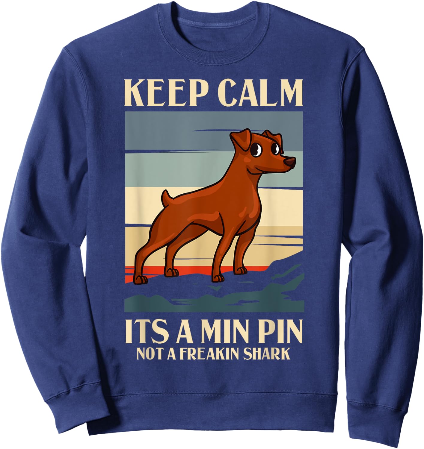 Miniature Pinscher Dog Puppies Owner Lover Women Kids Sweatshirt - Sweatshirt | Navy