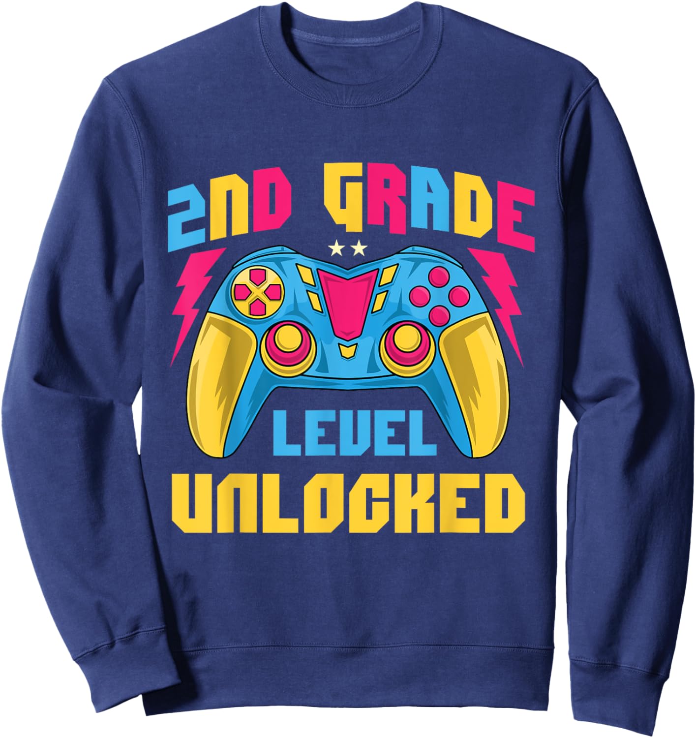 2nd Grade Level Unlocked - Teacher Student School Women Kids Sweatshirt - Sweatshirt | Navy