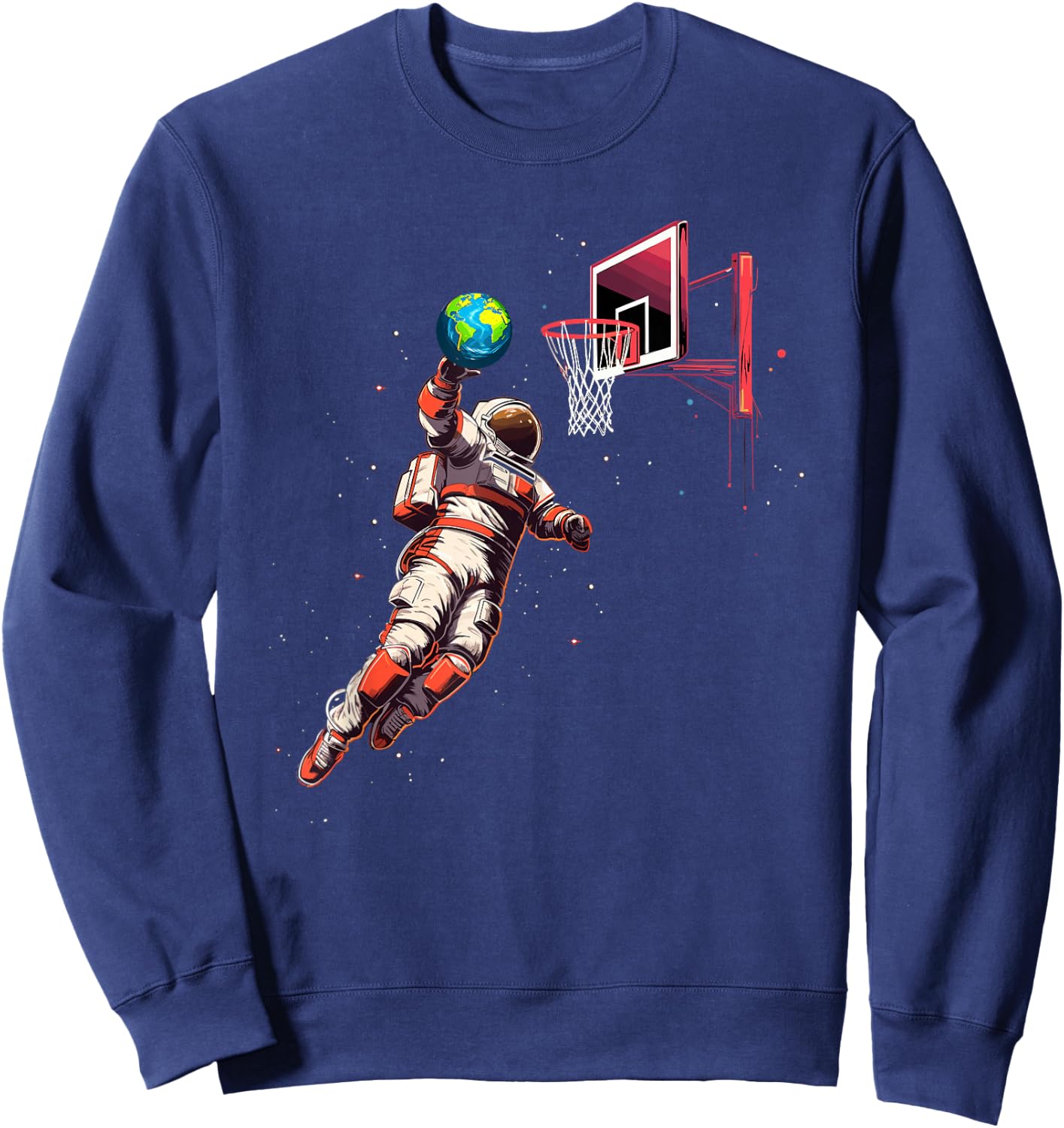 Astronaut Basketball Outer Space Gifts Men Kids Women Space Sweatshirt - Sweatshirt | Navy