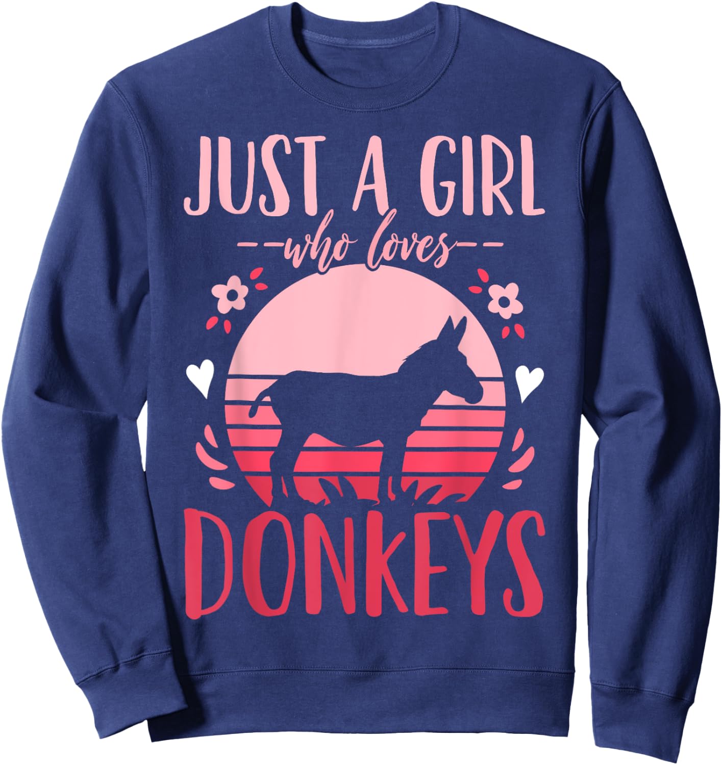 Donkey Just a Girl Who Loves Donkeys Retro Sweatshirt - Sweatshirt | Navy