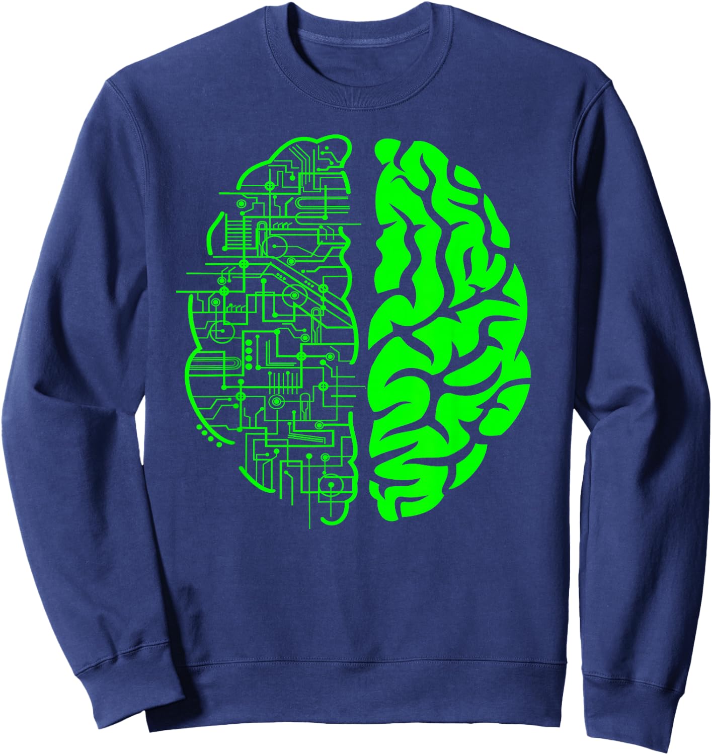 Binary AI Computer Circuit Electric Game Lovers Gift & Brain Sweatshirt - Sweatshirt | Navy