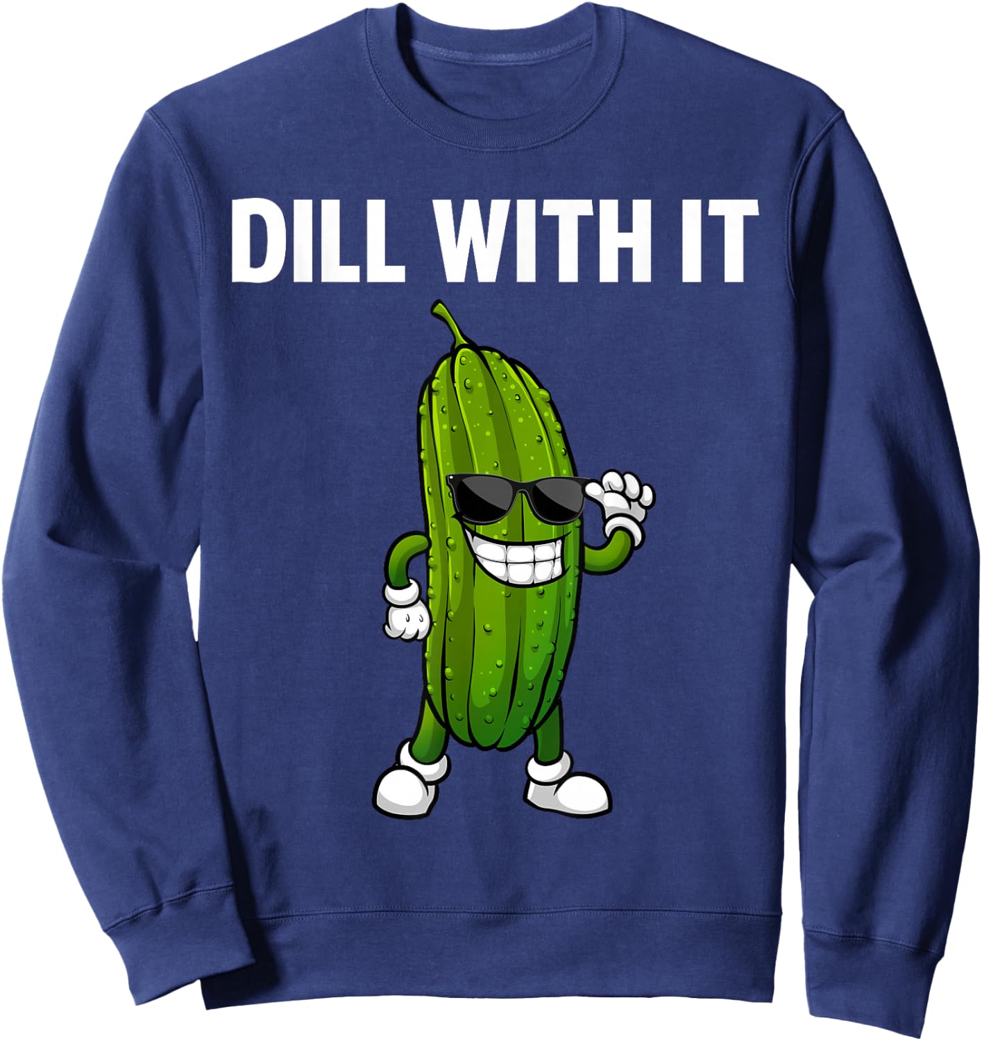 Dill Pickle Design Women Kids Cucumber Pickle Lover Sweatshirt - Sweatshirt | Navy