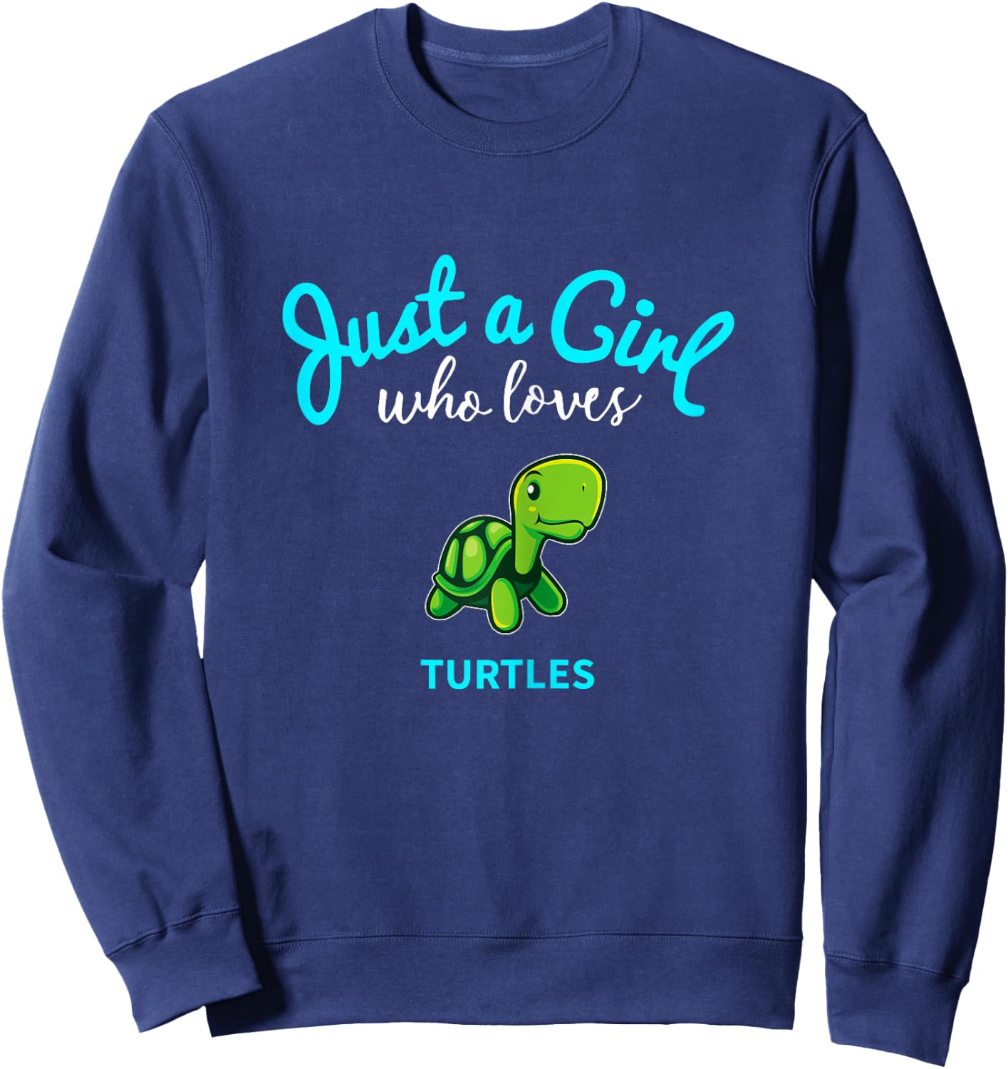 Turtle Shirt for Girls | Kids Turtle Sweatshirt - Sweatshirt | Navy