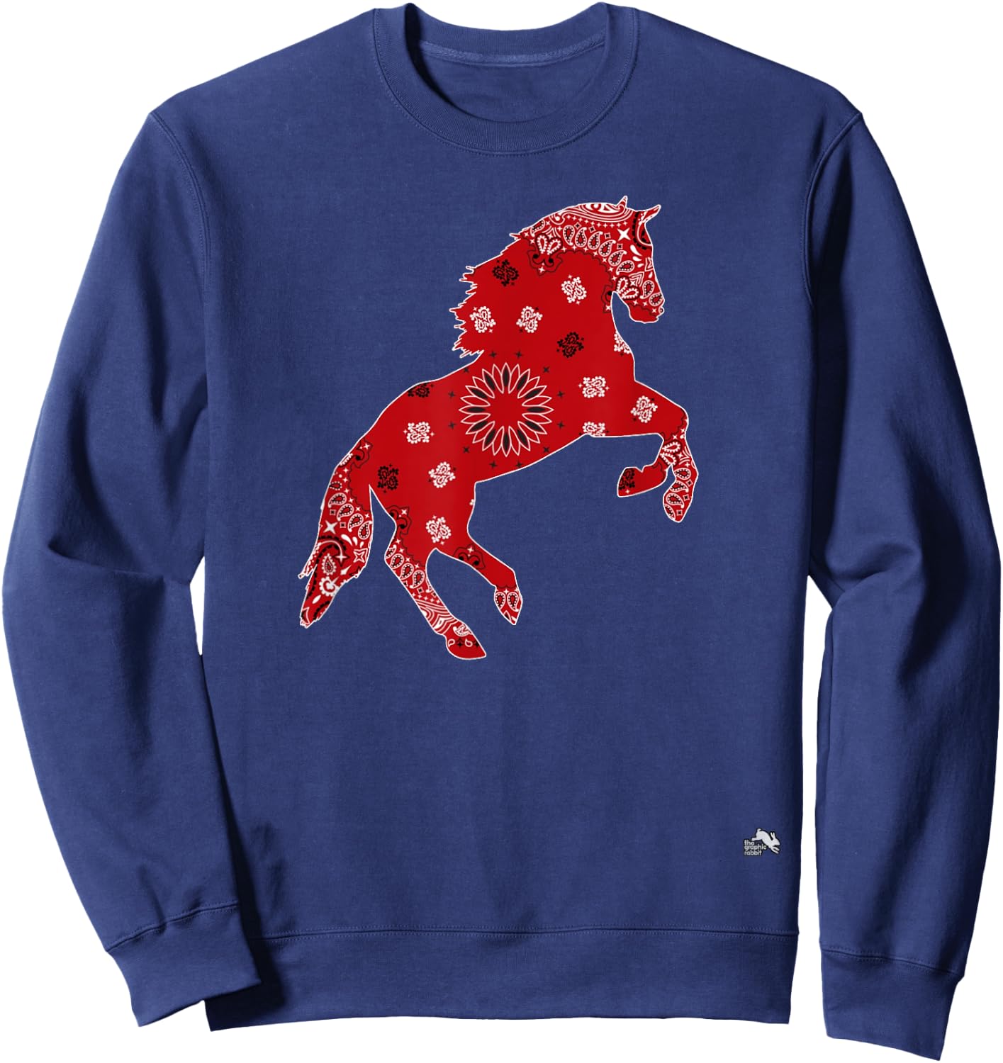Horse Bandana Pattern - Riding Art Sweatshirt - Sweatshirt | Navy