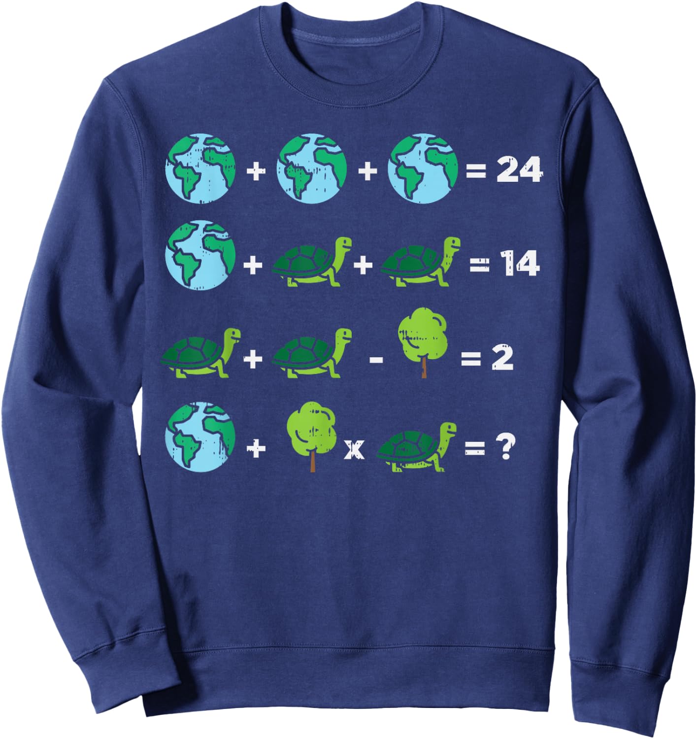 Earth Day Order Of Operations Quiz Funny Math Teacher Gift Men Women Girls Kids Sweatshirt - Sweatshirt | Navy