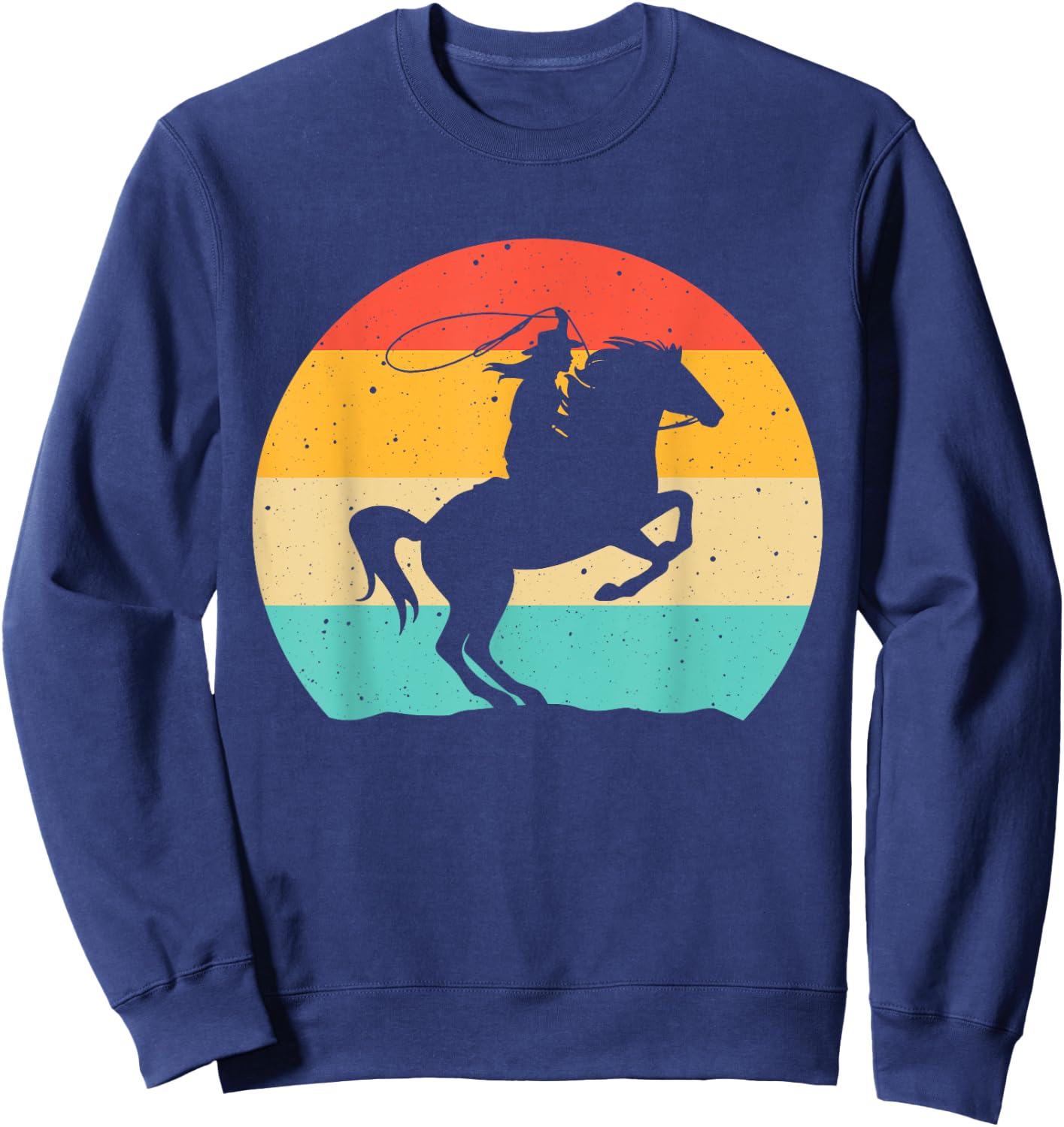 Funny Retro Western Cowgirl Gift Girl Horse Riding Women Sweatshirt - Sweatshirt | Navy