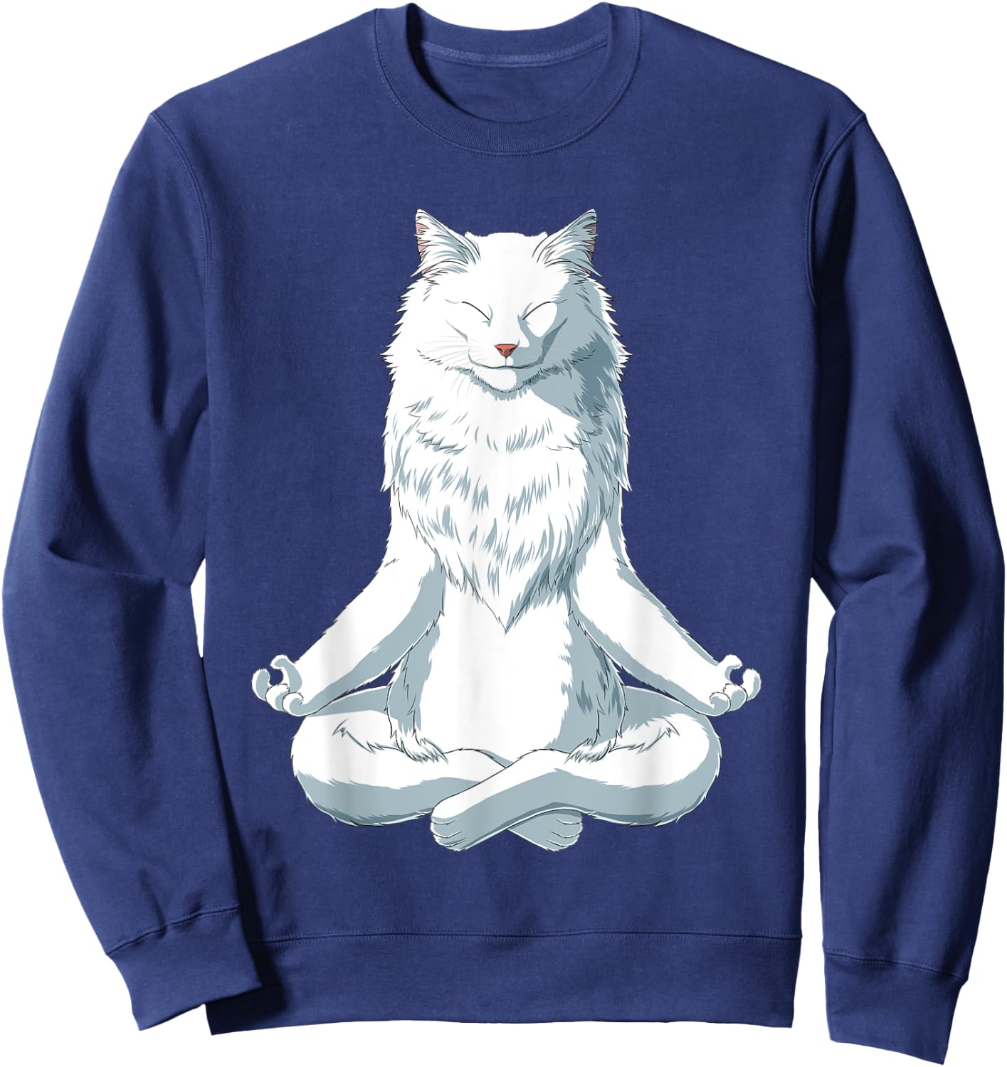 Yoga Turkish Angora Cat Sweatshirt - Sweatshirt | Navy