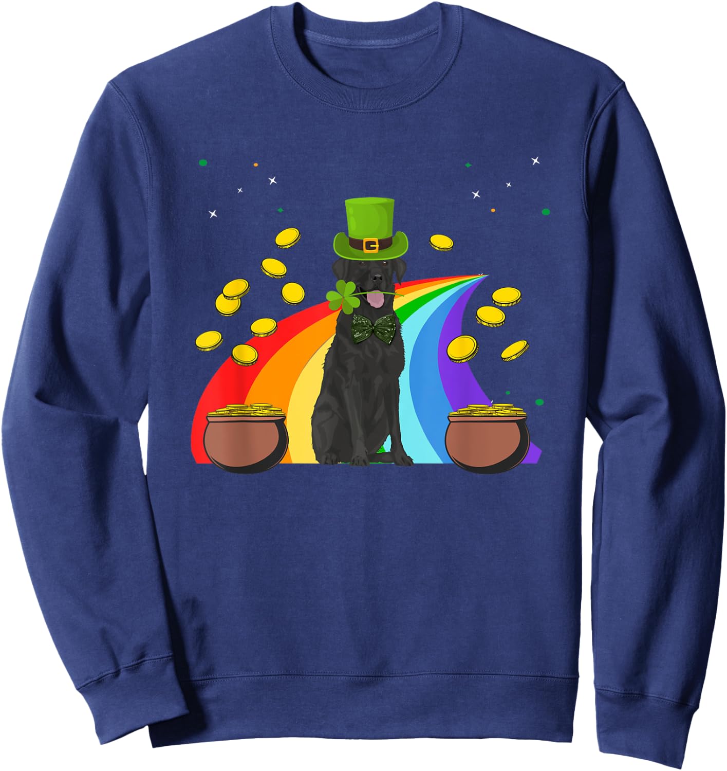 Labrador Retriever St Patrick's Day Funny Dog Lover Gifts Sweatshirt - Sweatshirt | Navy