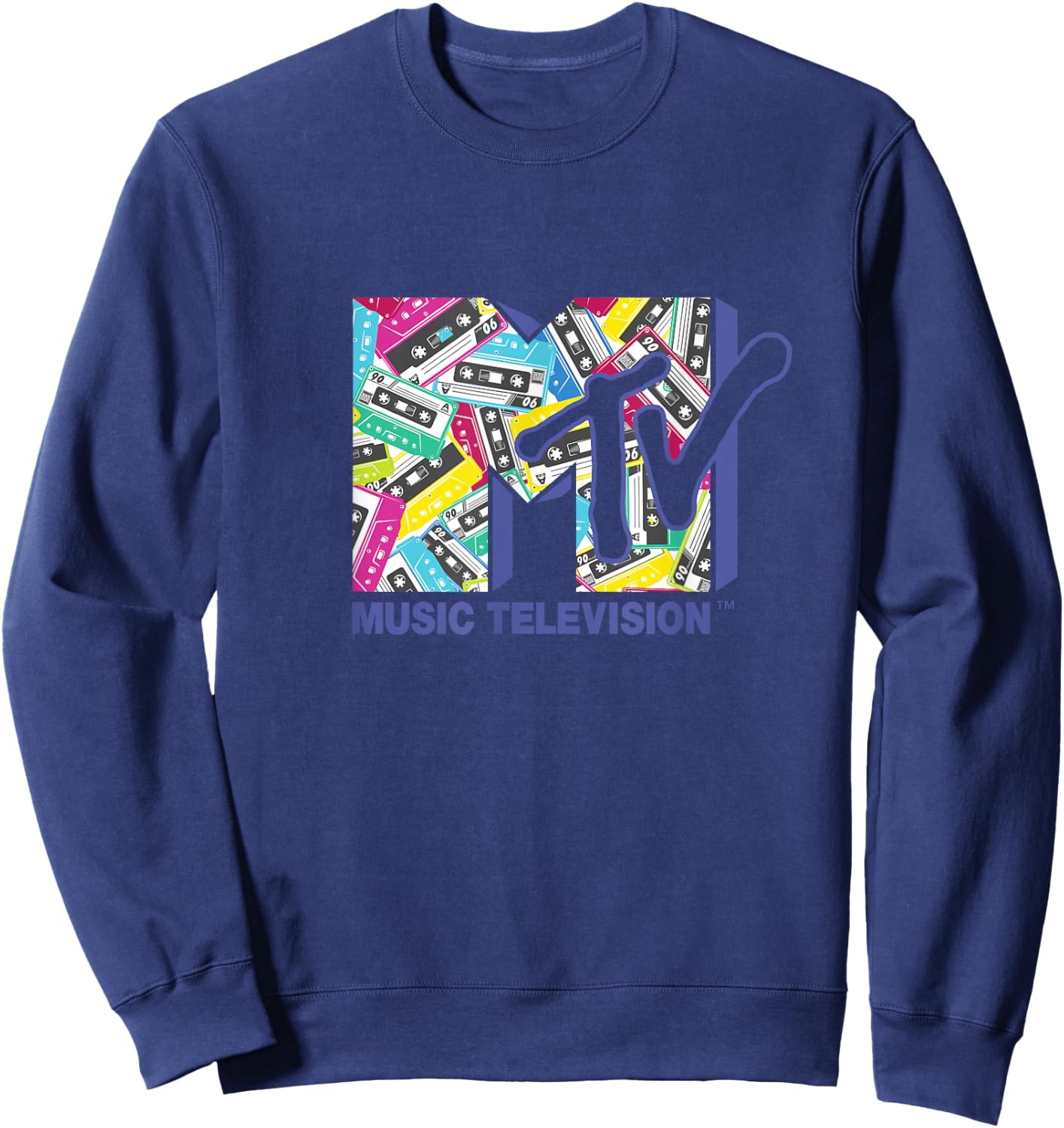Mademark x MTV - The official MTV Logo with the classic 80s tapes Sweatshirt - Sweatshirt | Navy