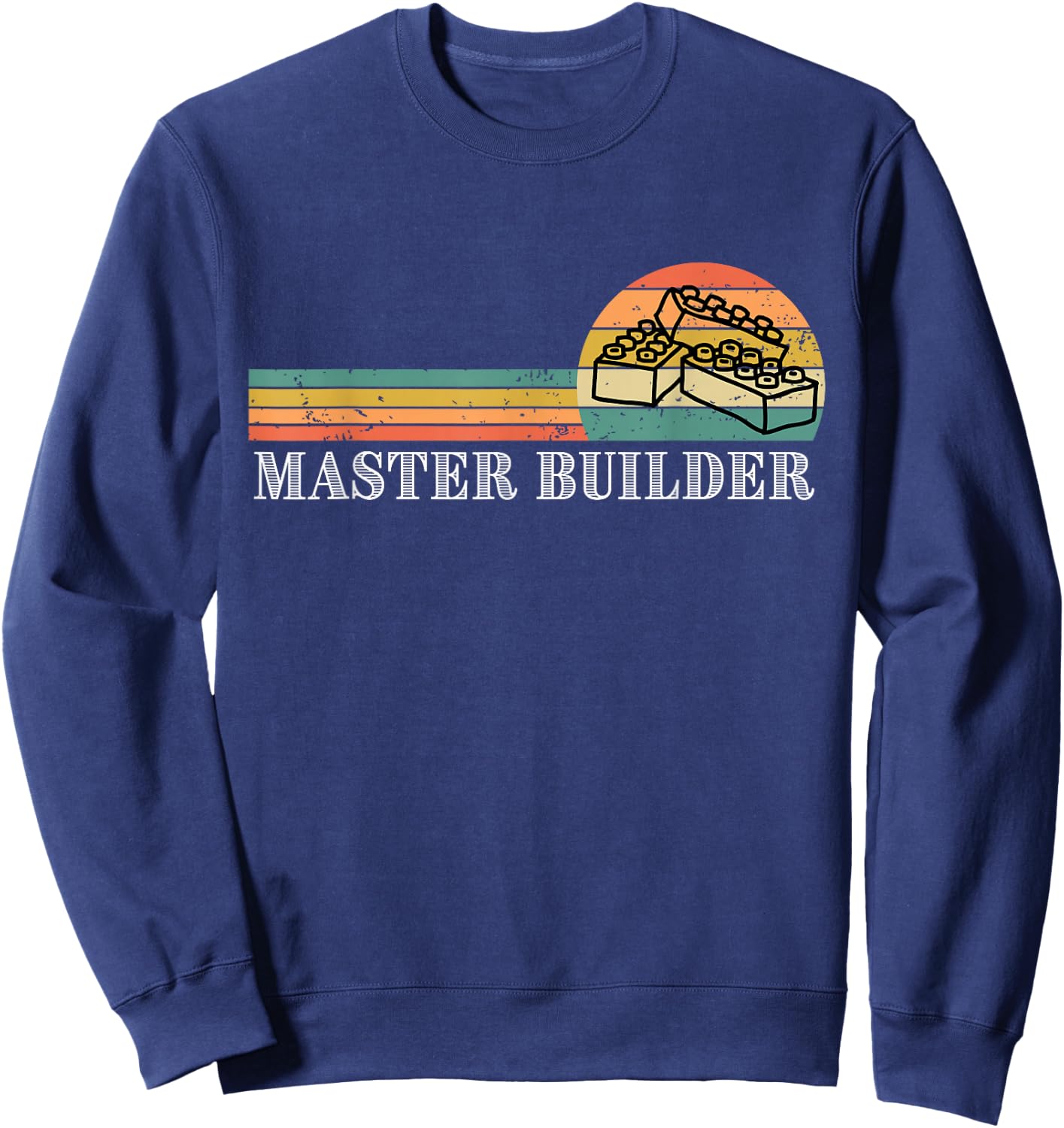 Master Builder - Block Building Kids & Adults Birthday Gift Small Sweatshirt - Sweatshirt | Navy