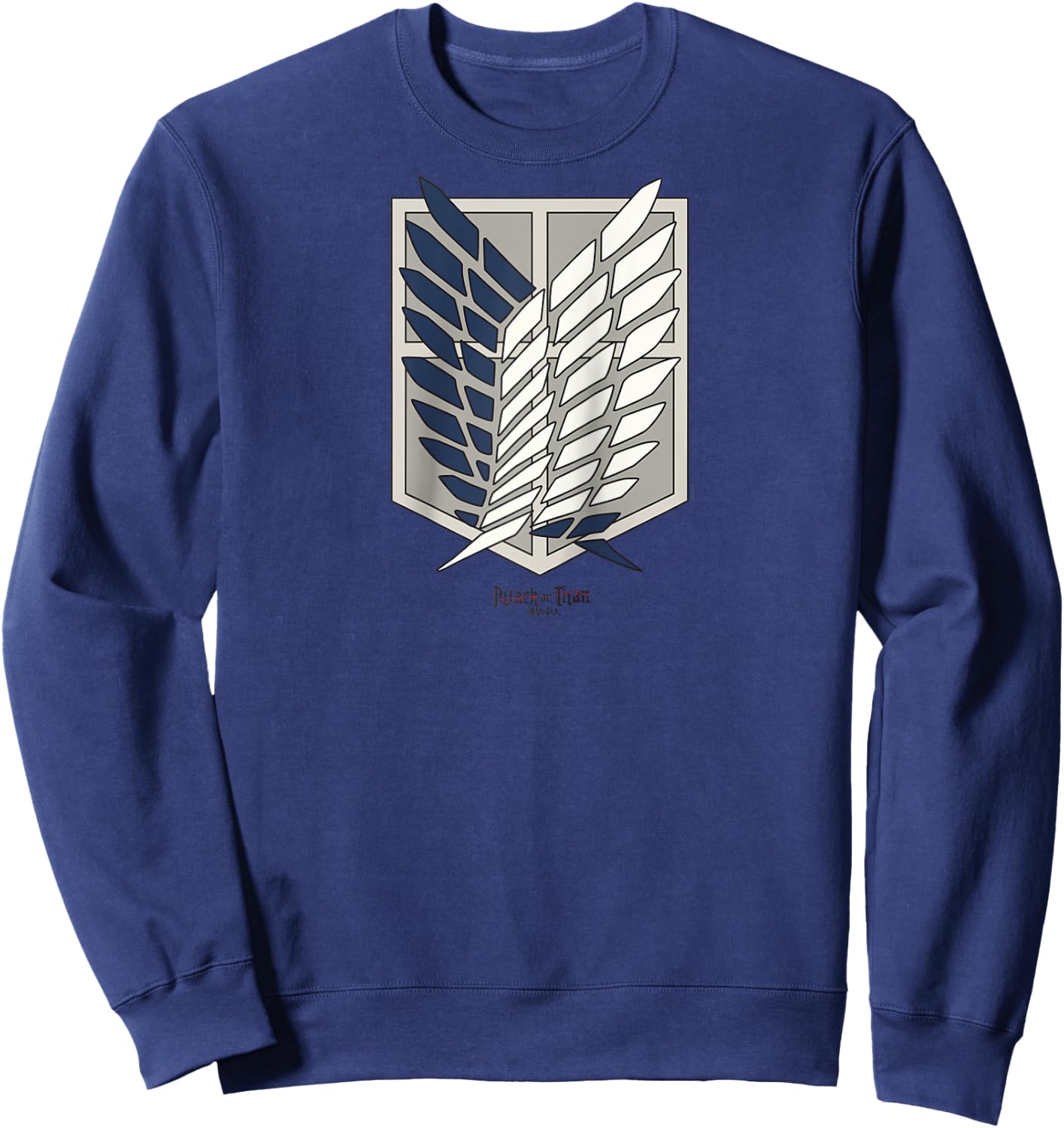 Attack on Titan Scout Regiment Shield AOT Anime Raglan Baseball Sweatshirt - Sweatshirt | Navy