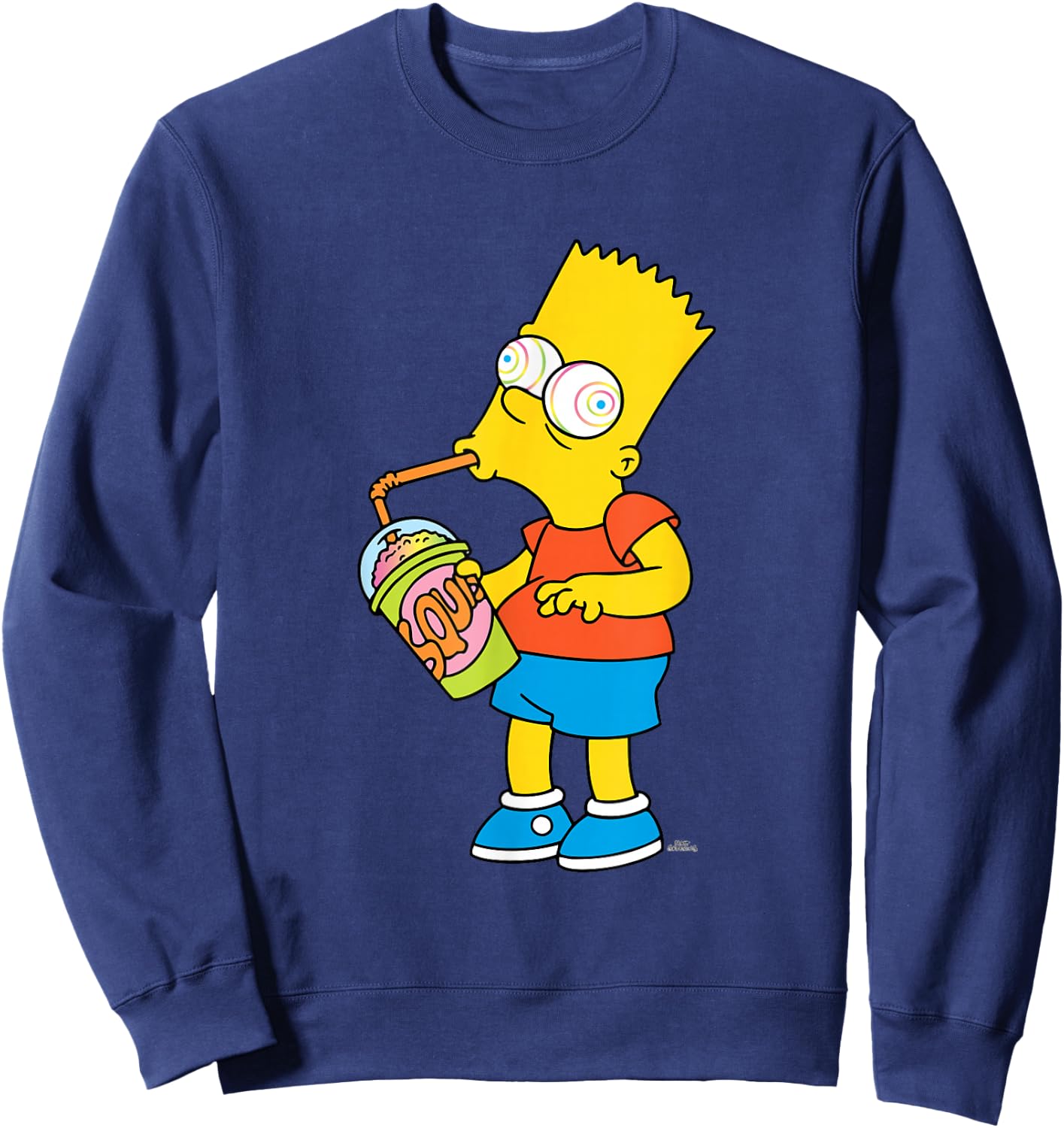 The Simpsons Bart Simpson Squishee Brain Freeze Sweatshirt - Sweatshirt | Navy
