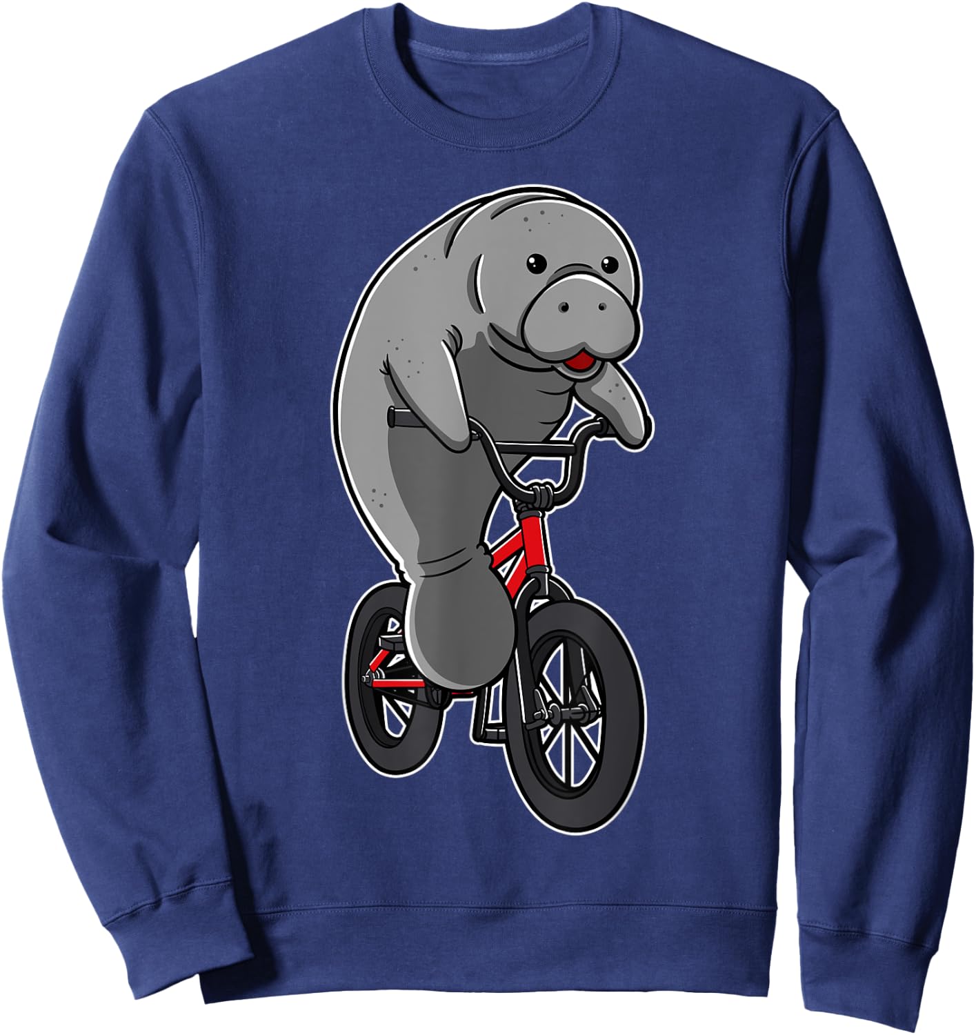Manatees Sea Cows Dugong Biker Cyclist Floaty Potatoes Gift Sweatshirt - Sweatshirt | Navy