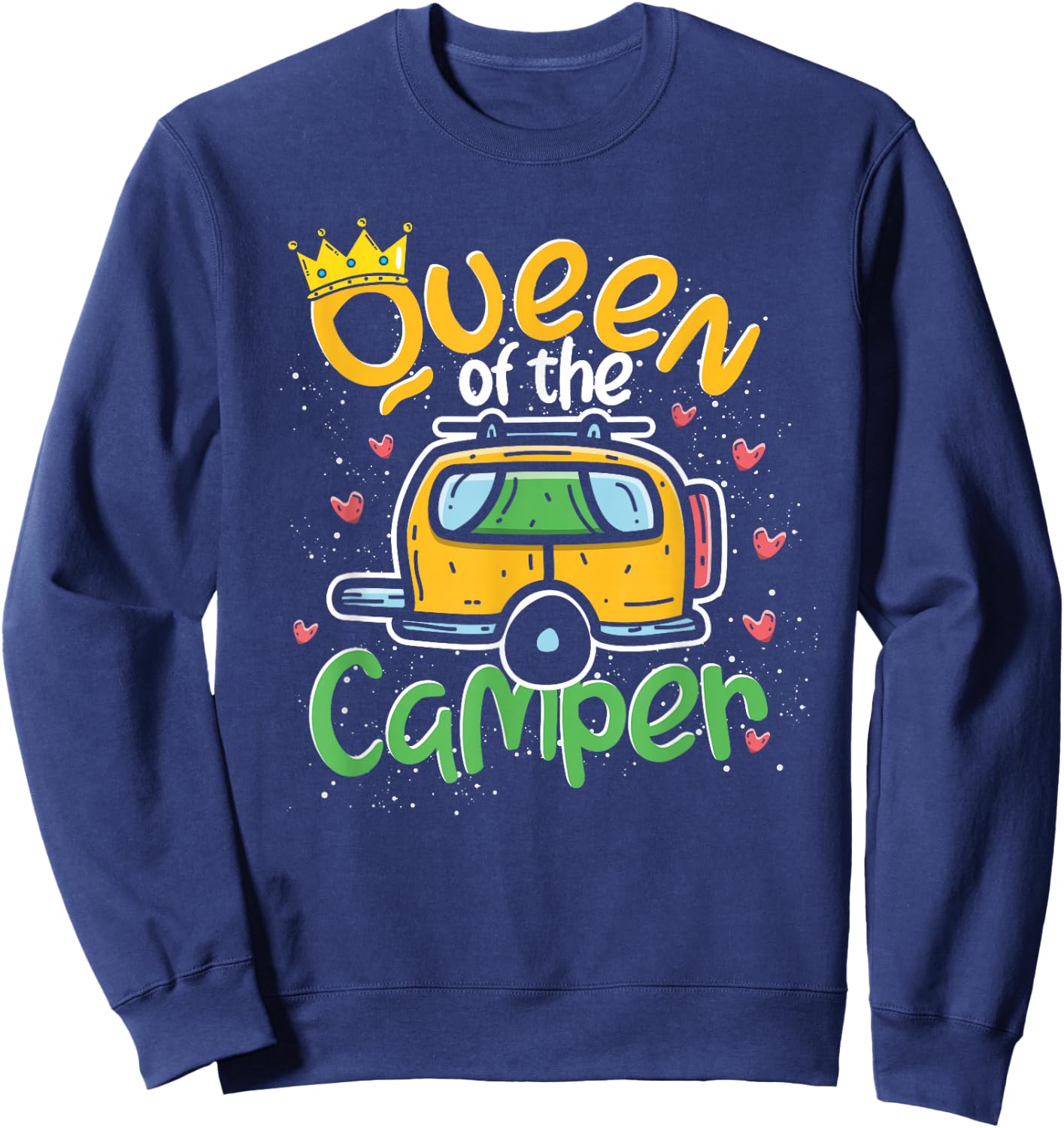 Outdoor Camping Caravan Queen Camper Motorhome Camping Sweatshirt - Sweatshirt | Navy