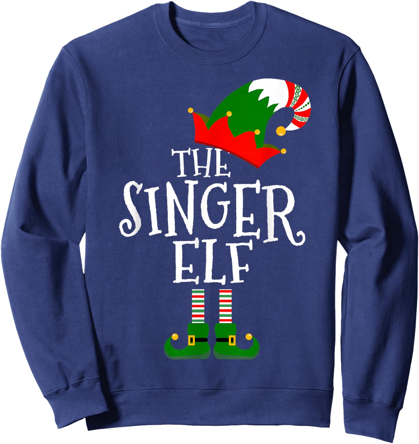 Funny The Singer Elf Matching Family Group Gift Christmas Sweatshirt - Sweatshirt | Navy