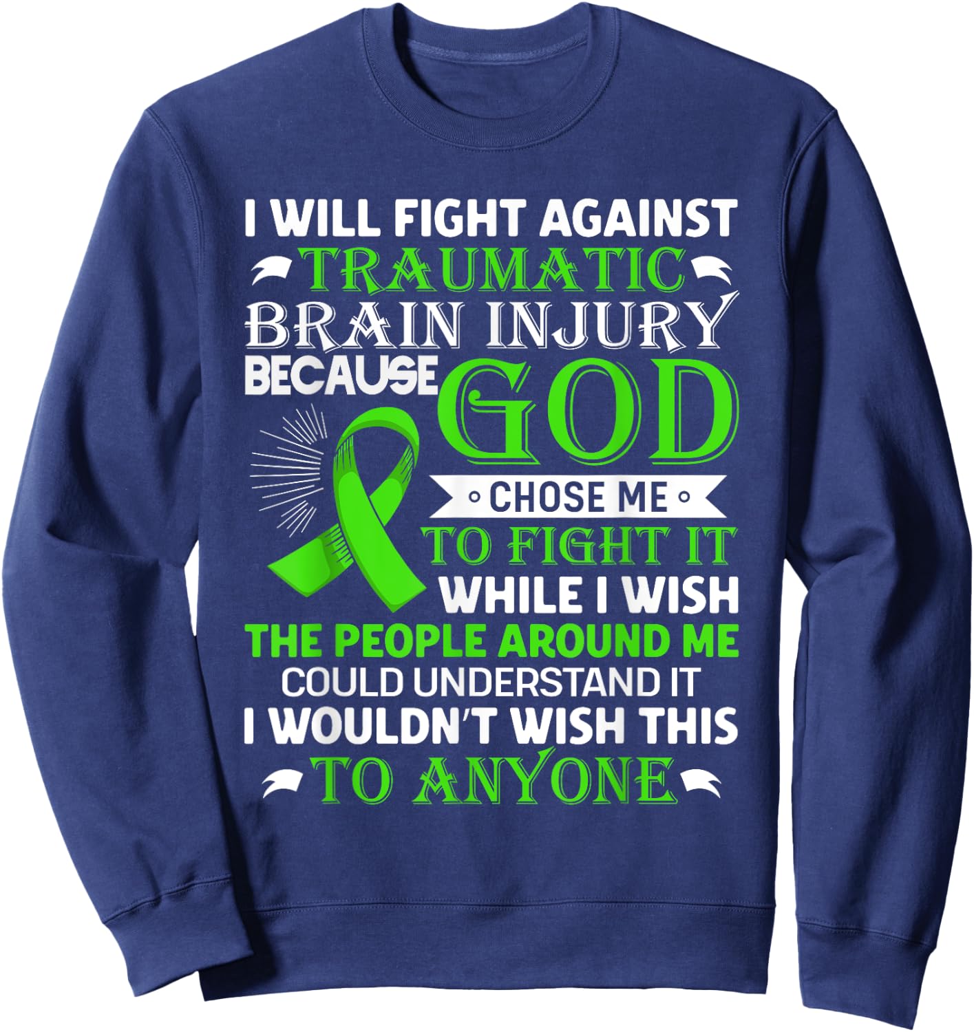 Traumatic Brain Injury Awareness TBI Warrior Awareness Sweatshirt - Sweatshirt | Navy