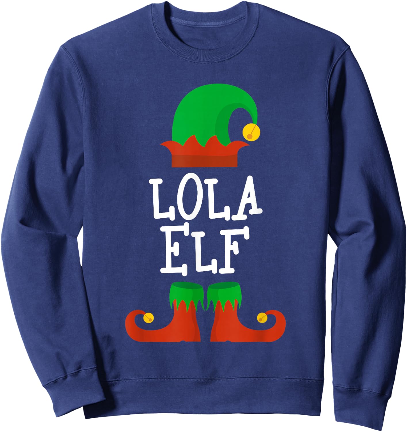Family I'm The Lola Elf Christmas Pajama Matching Funny Sweatshirt - Sweatshirt | Navy