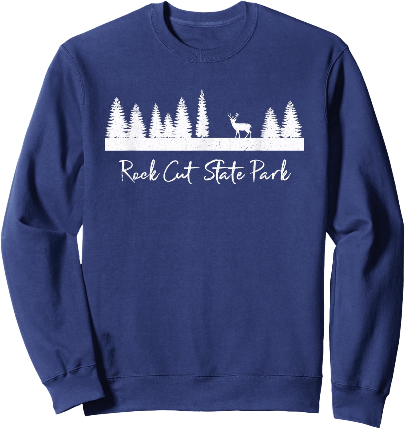 Rock Cut State Park Deer Camping Hiking Rustic Campround Sweatshirt - Sweatshirt | Navy
