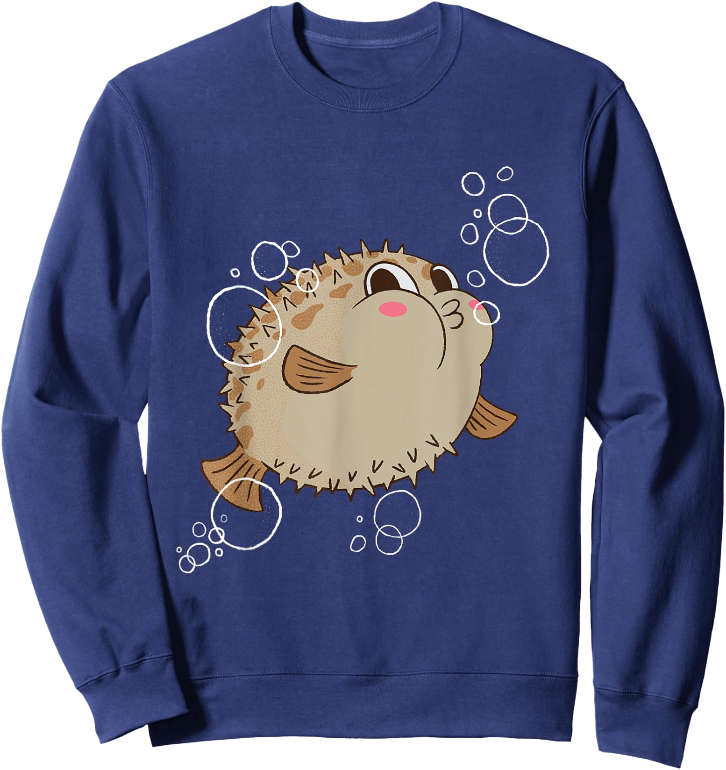 Puffer Fish Blowfish Bubbles Sweatshirt - Sweatshirt | Navy