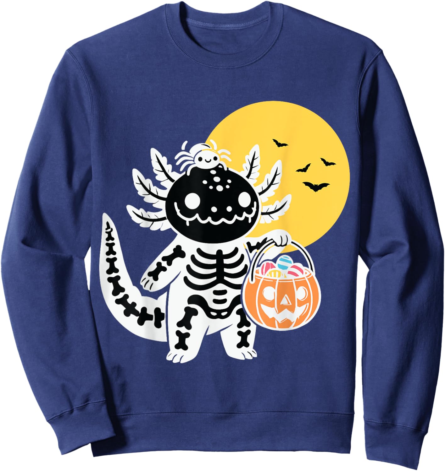 Halloween Horror Axolotl Kawaii Anime Funny Women Men Kids Sweatshirt - Sweatshirt | Navy