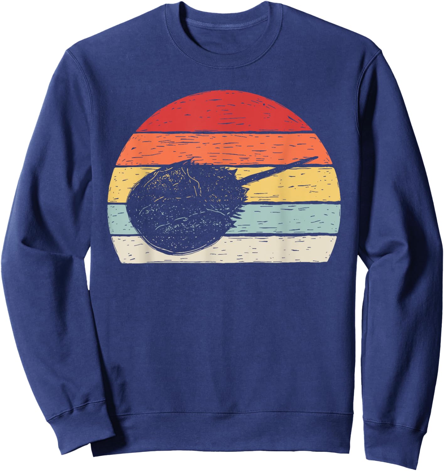 Vintage Retro Horseshoe Crab Sweatshirt - Sweatshirt | Navy
