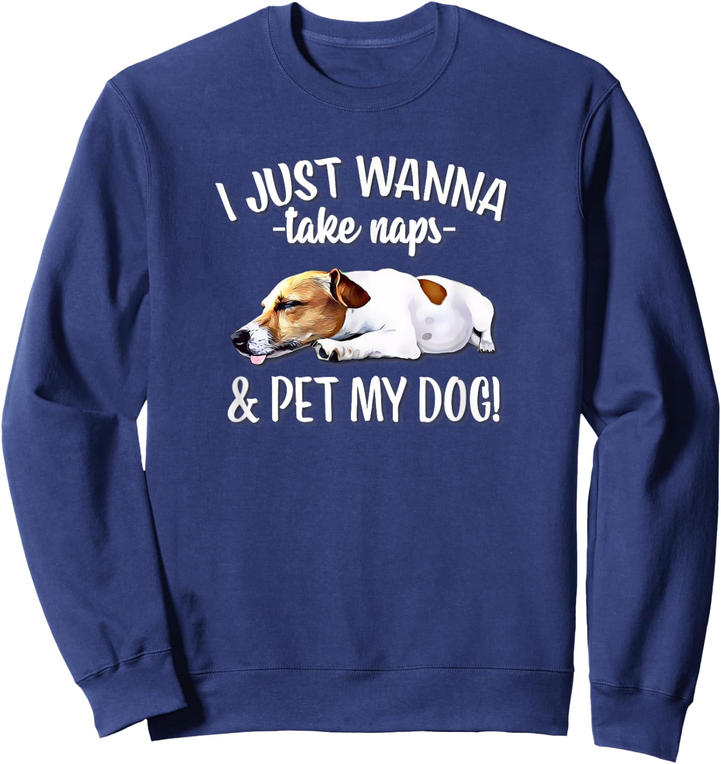 JRT Dog Lover Nap Jack Russell Women Girls Kids Sweatshirt - Sweatshirt | Navy