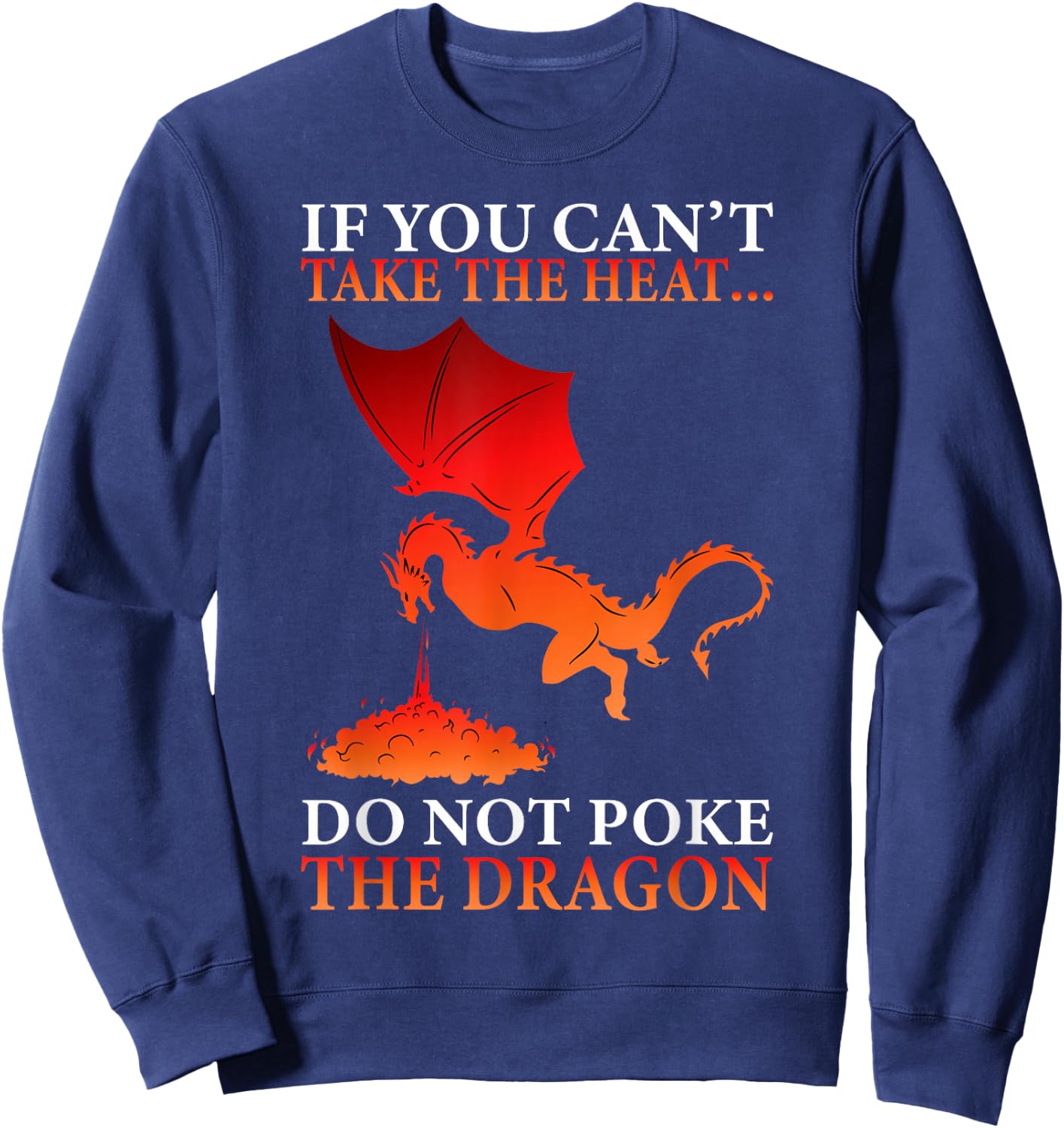 Cool Dragon Flame-Spewing Flying Mythical Creature Small Sweatshirt - Sweatshirt | Navy