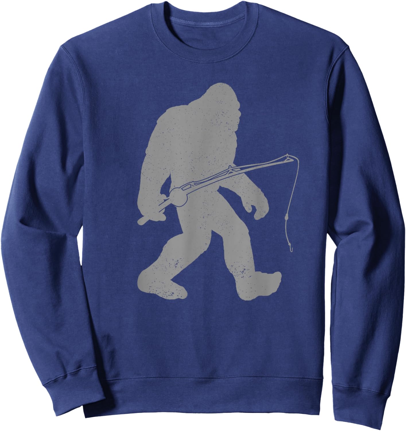 Fishing Bigfoot Funny Fishing Gift Men Youth Boys Sweatshirt - Sweatshirt | Navy
