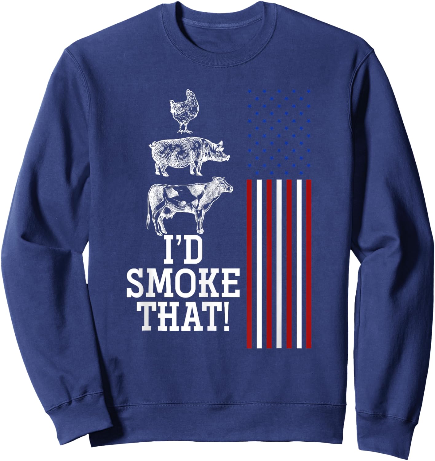 Id Smoke That Barbecue Sweatshirt - Sweatshirt | Navy