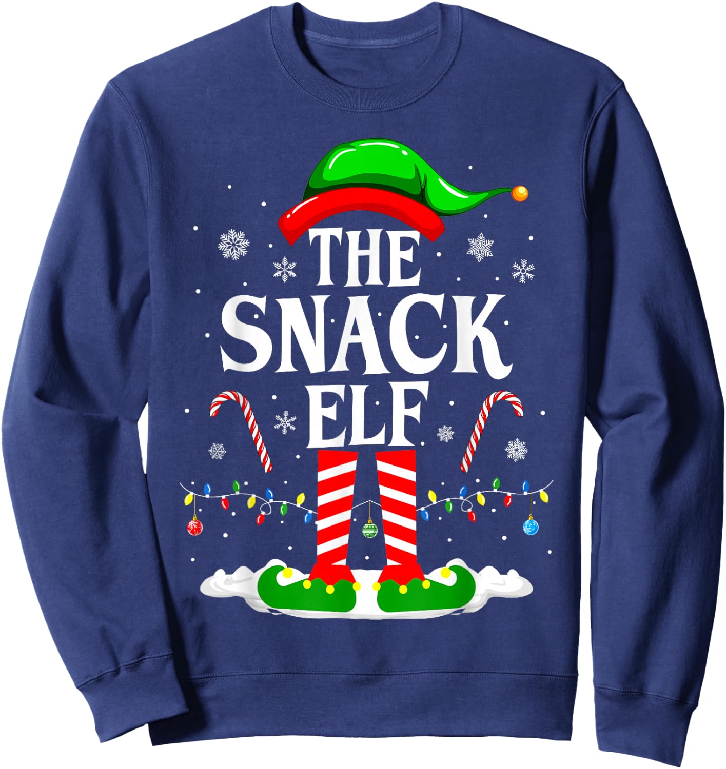 The Snack Elf Xmas Funny Matching Family Group Christmas Sweatshirt - Sweatshirt | Navy