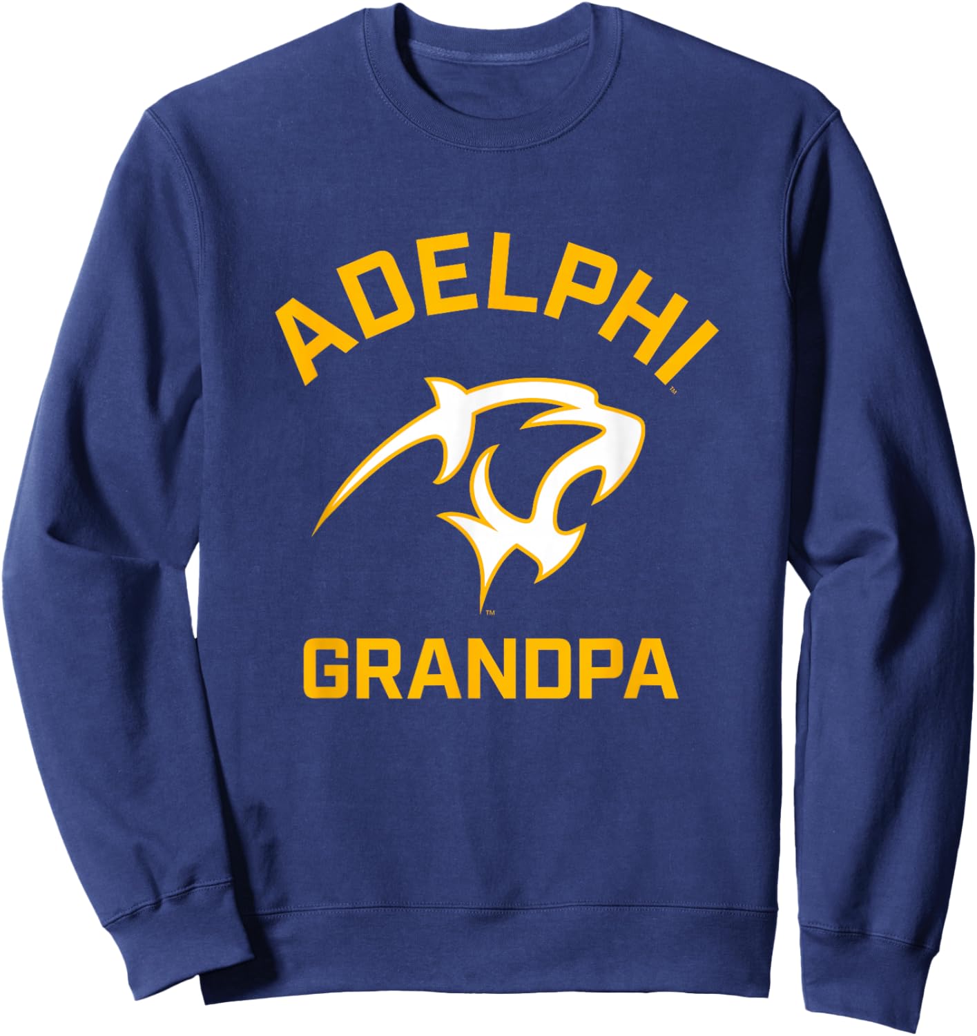 Adelphi University Panthers Arched Grandpa Sweatshirt - Sweatshirt | Navy