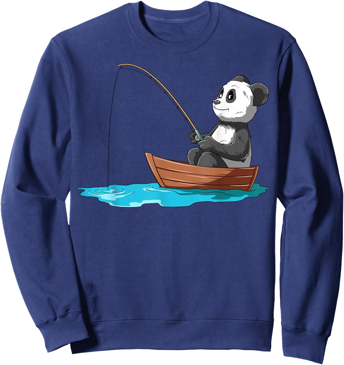 Panda Fishing Panda Fisherman Boat Fishing Lovers Sweatshirt - Sweatshirt | Navy