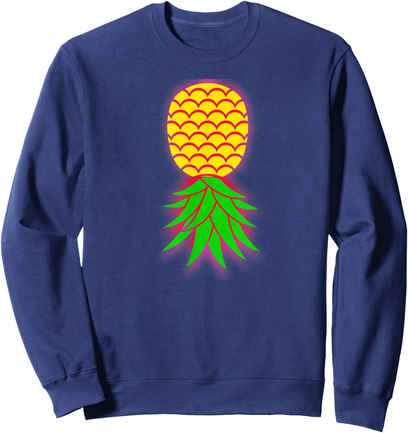 Glowing upside down pineapple swinger life Design Sweatshirt - Sweatshirt | Navy