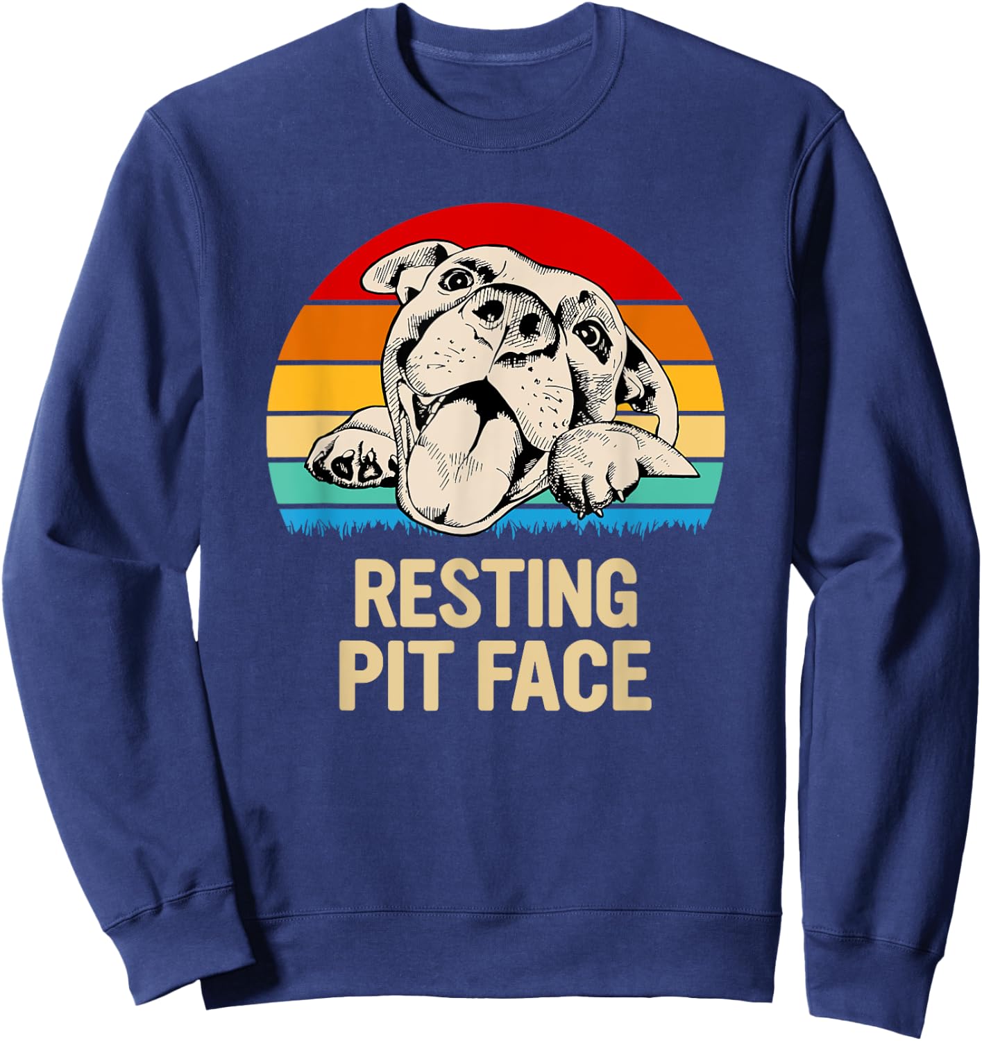 The Loyal Dog Apparel Co Resting Pit Face -Adults, Kids Black Small Sweatshirt - Sweatshirt | Navy