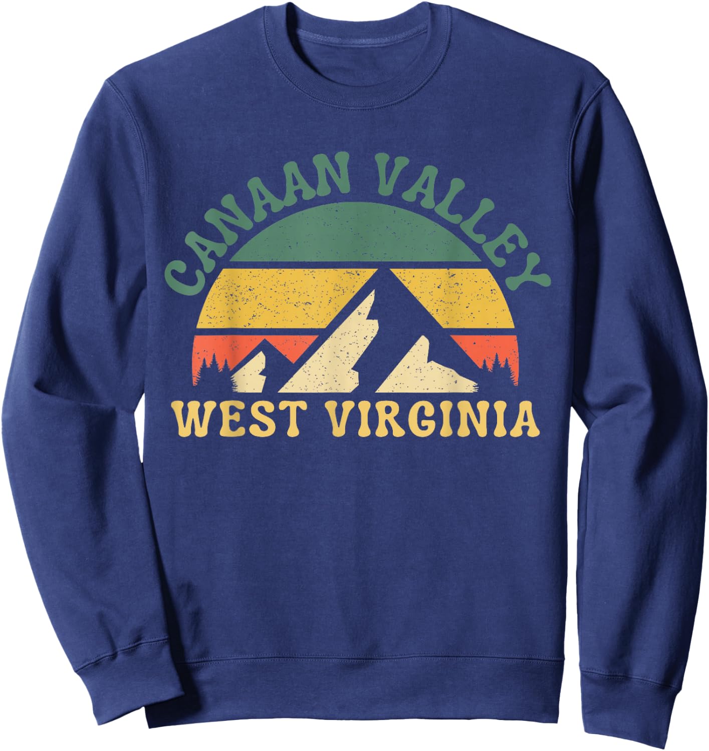 Canaan Valley West Virginia Mountain Retro Sunset Vintage Sweatshirt - Sweatshirt | Navy