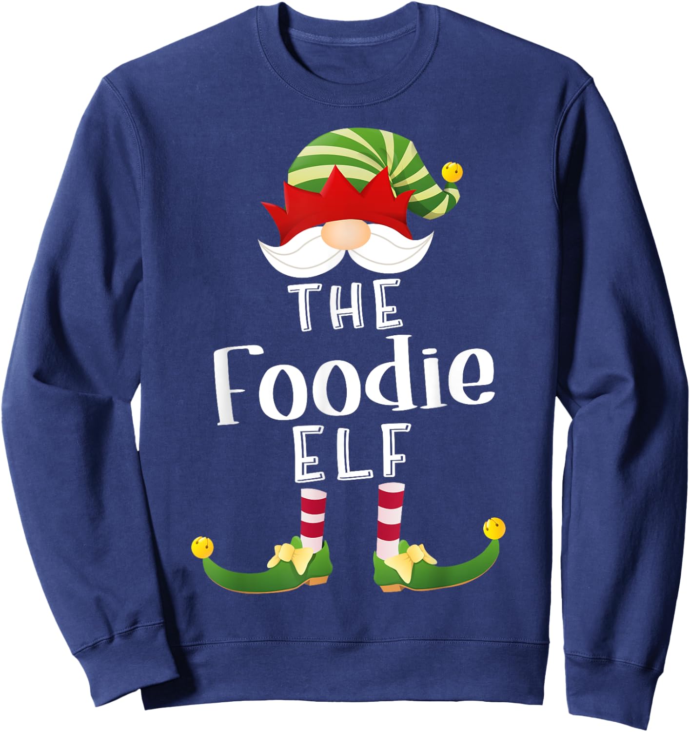 Foodie Elf Group Christmas Funny Pajama Party Sweatshirt - Sweatshirt | Navy