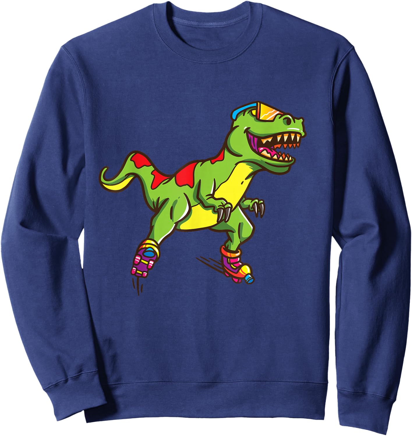Roller Skate Shirt for Boys Girls Skating T Rex Skater Sweatshirt - Sweatshirt | Navy