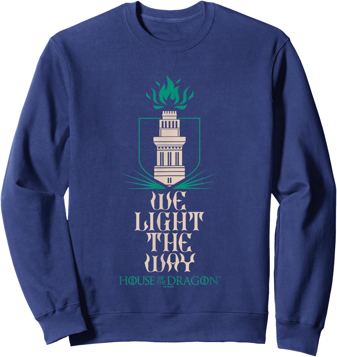 House of the Dragon Hightower We Light The Way Chest Logo Sweatshirt - Sweatshirt | Navy