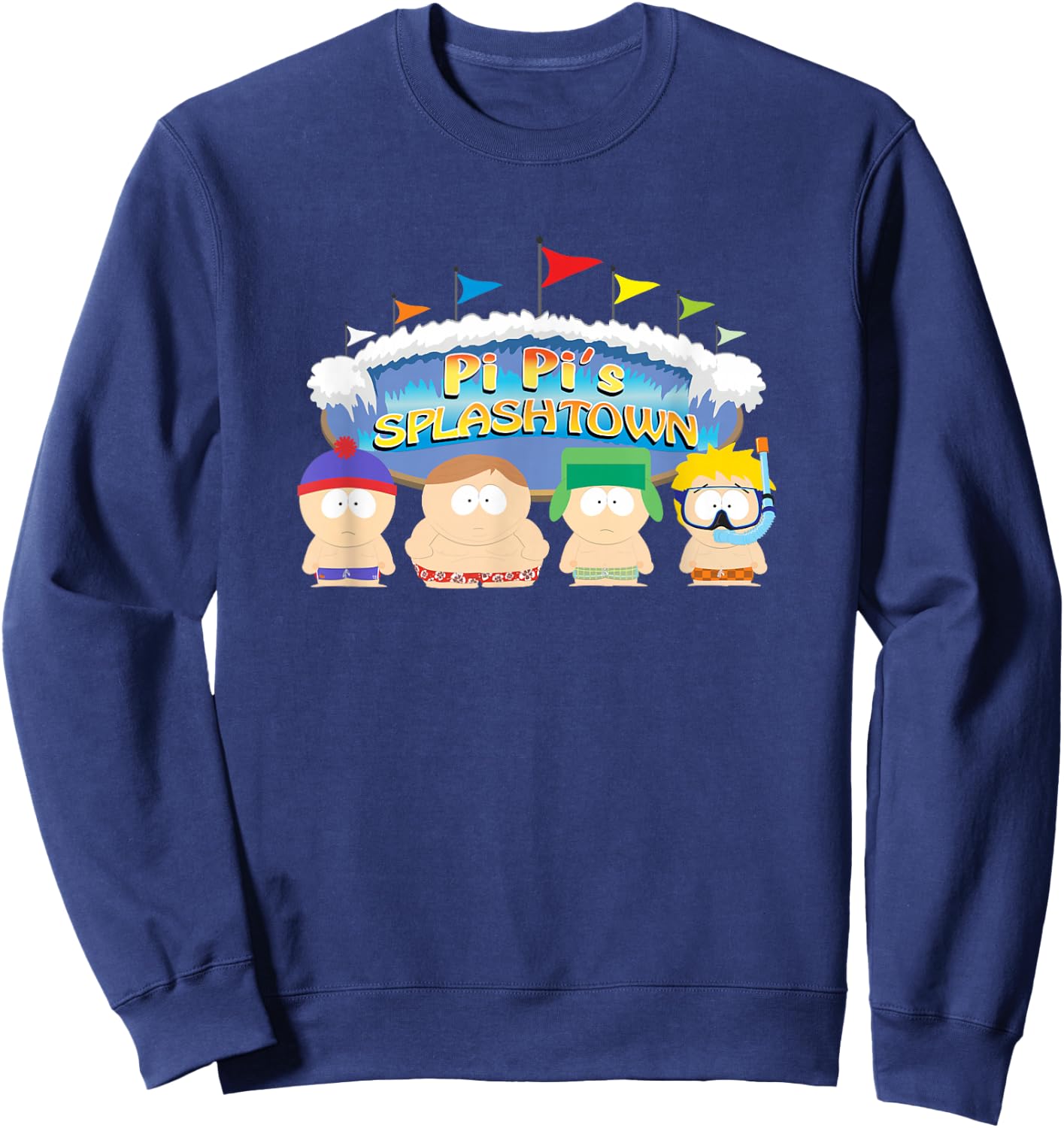 South Park PI PI'S SPLASHTOWN Sweatshirt - Sweatshirt | Navy