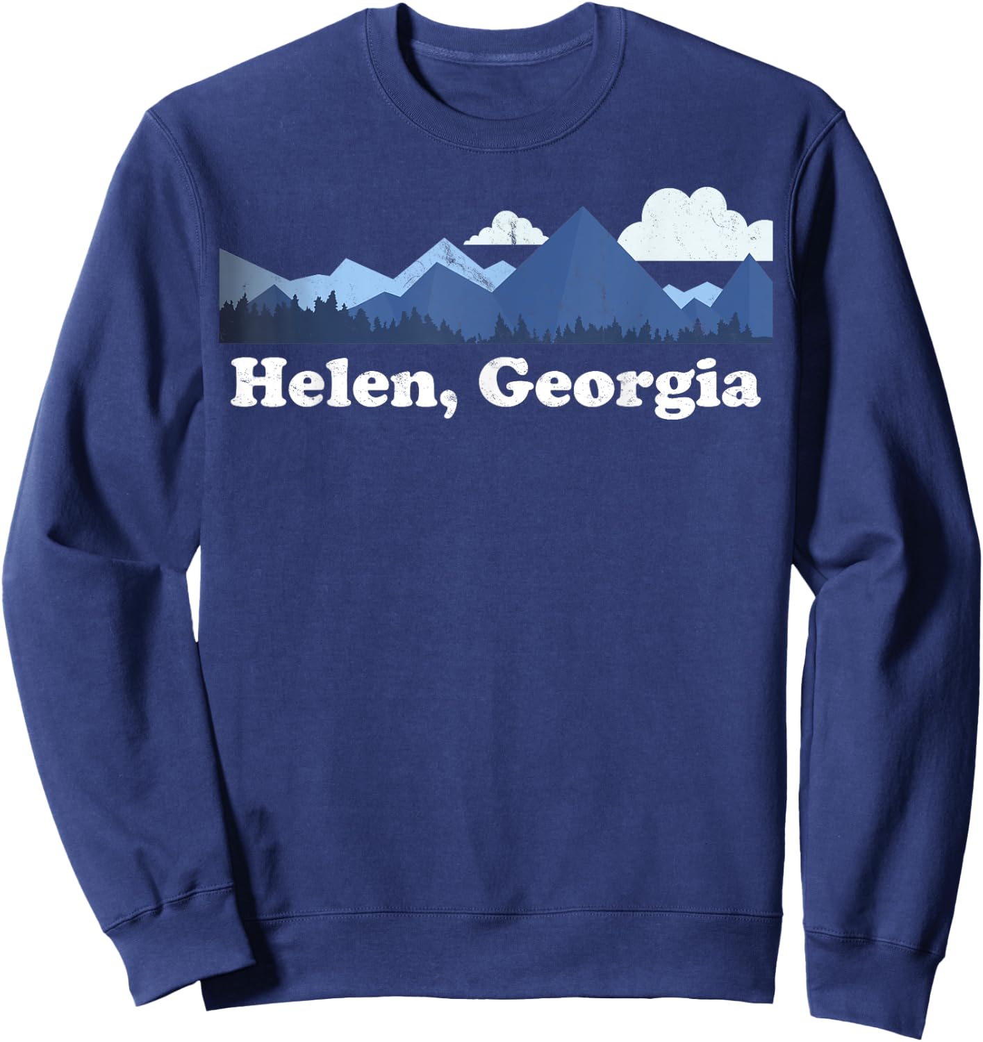 Cute Helen Georgia Retro Blue Ridge Mountains GA Sweatshirt - Sweatshirt | Navy