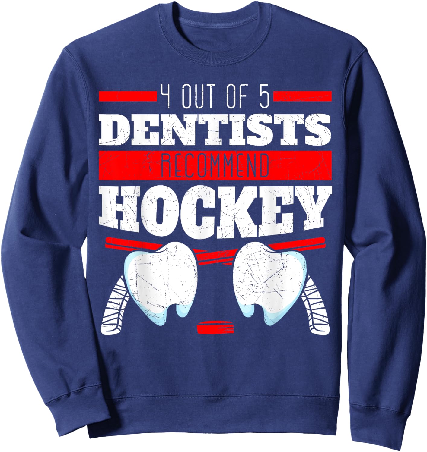 Dentist Mouth Doctor Dentistry Dental Surgeon Hockey Gift Sweatshirt - Sweatshirt | Navy