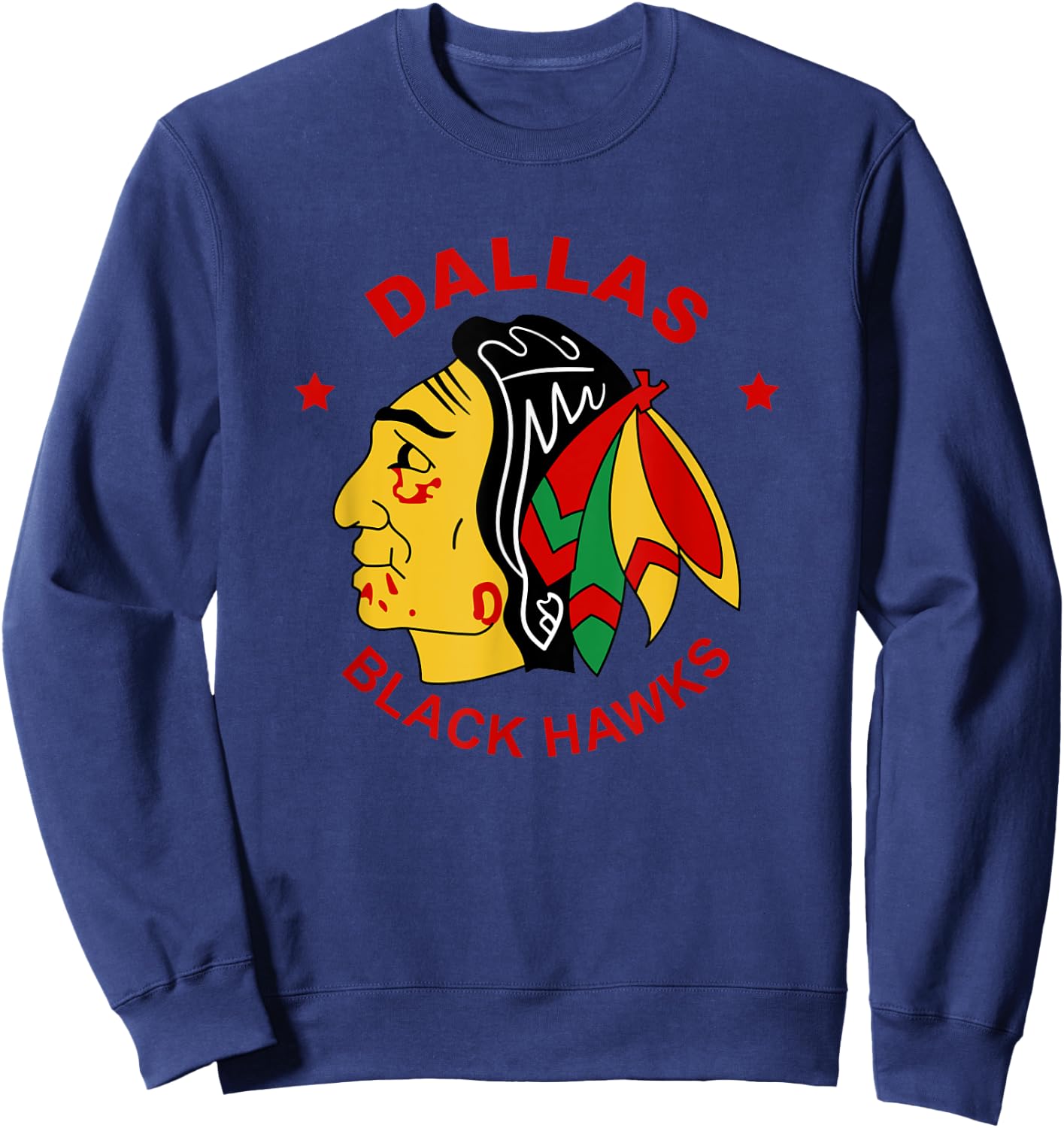Dallas Black Hawks Vintage Hockey Fan Sweatshirt - Sweatshirt | Navy