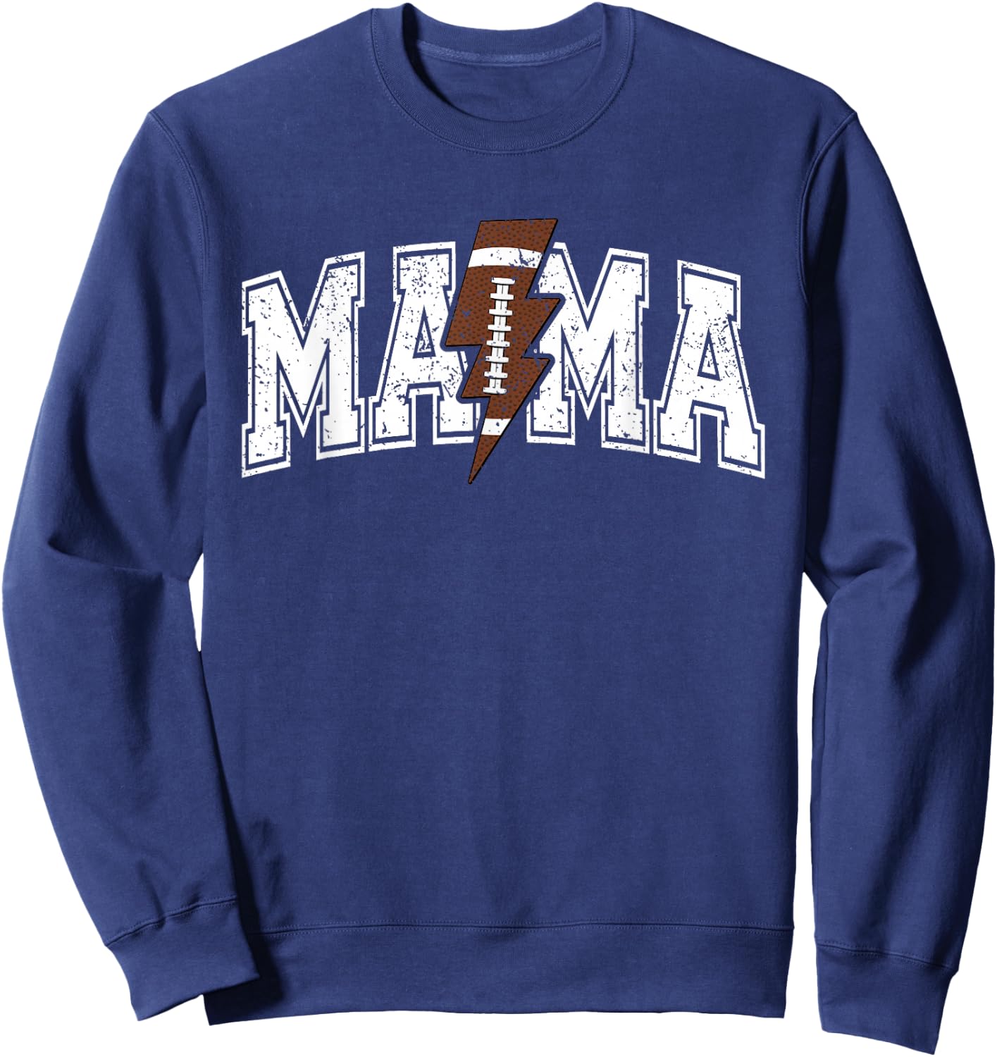 Football Mom Lightning Bolt Mothers Day Football Mama Sweatshirt - Sweatshirt | Navy