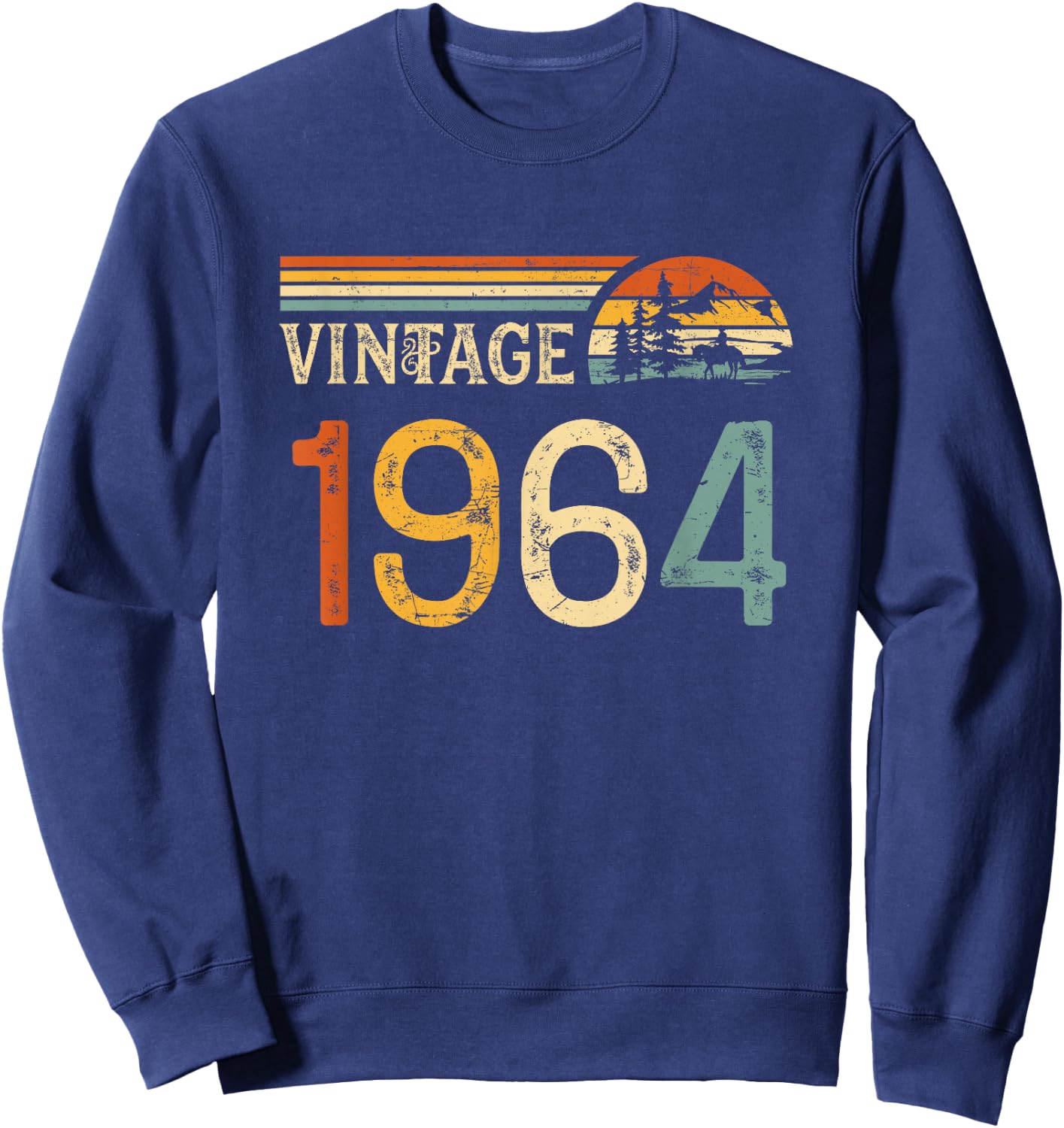 Vintage Made in 1964 - 61st Birthday 61 years old Men Women Sweatshirt - Sweatshirt | Navy